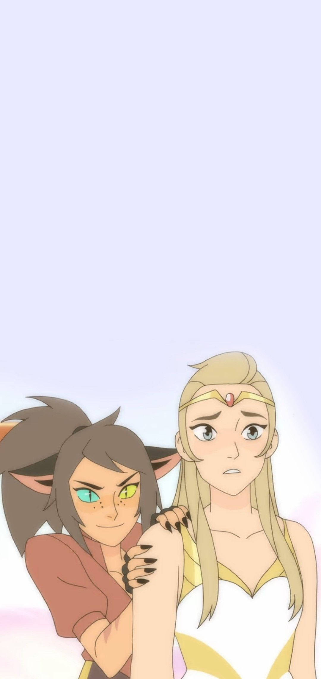 Catradora Enthralling Stare - A Heartwarming Friendship Picha ya Ukuta