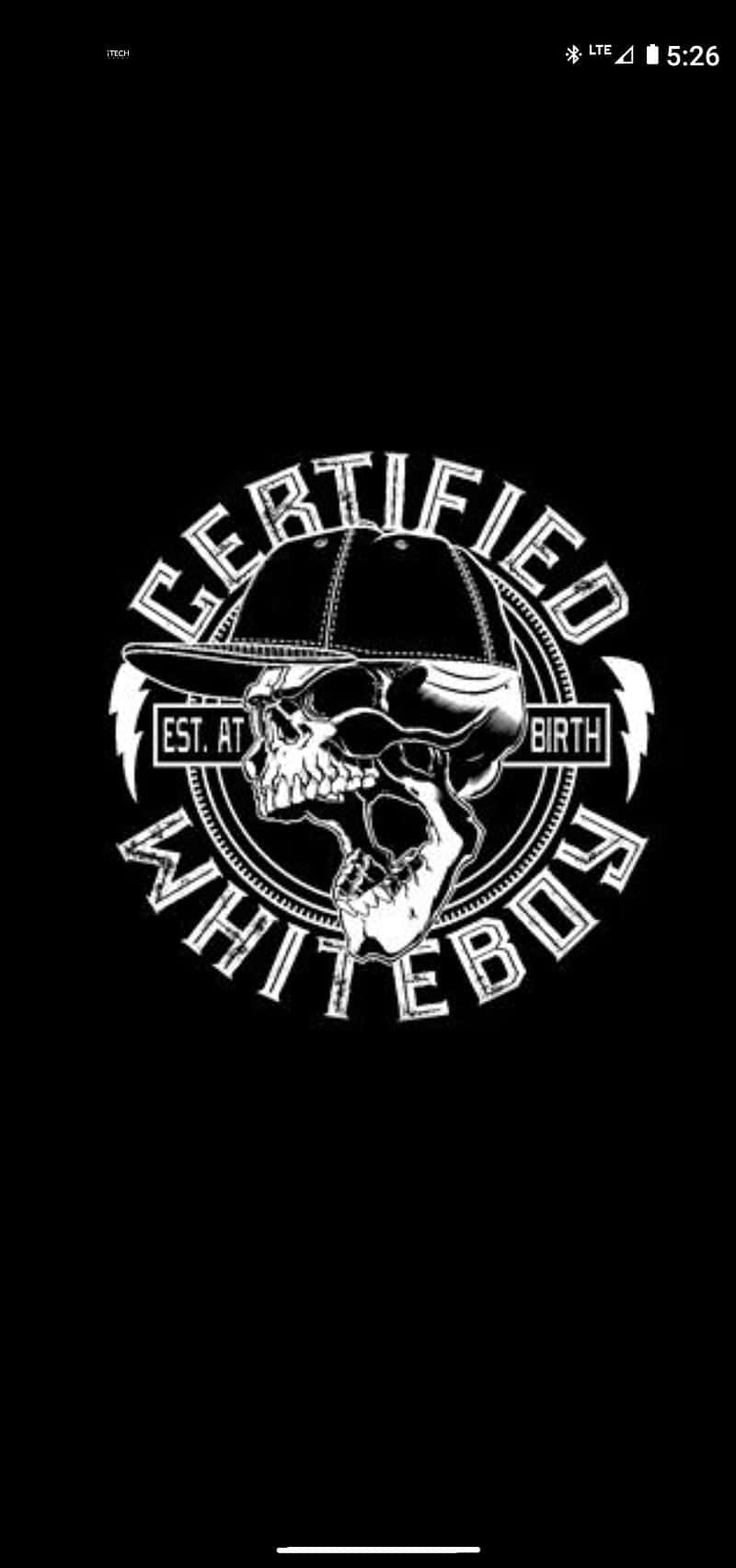 Logo ya Certified White Boy kwenye Mkanda wa Giza Picha ya Ukuta