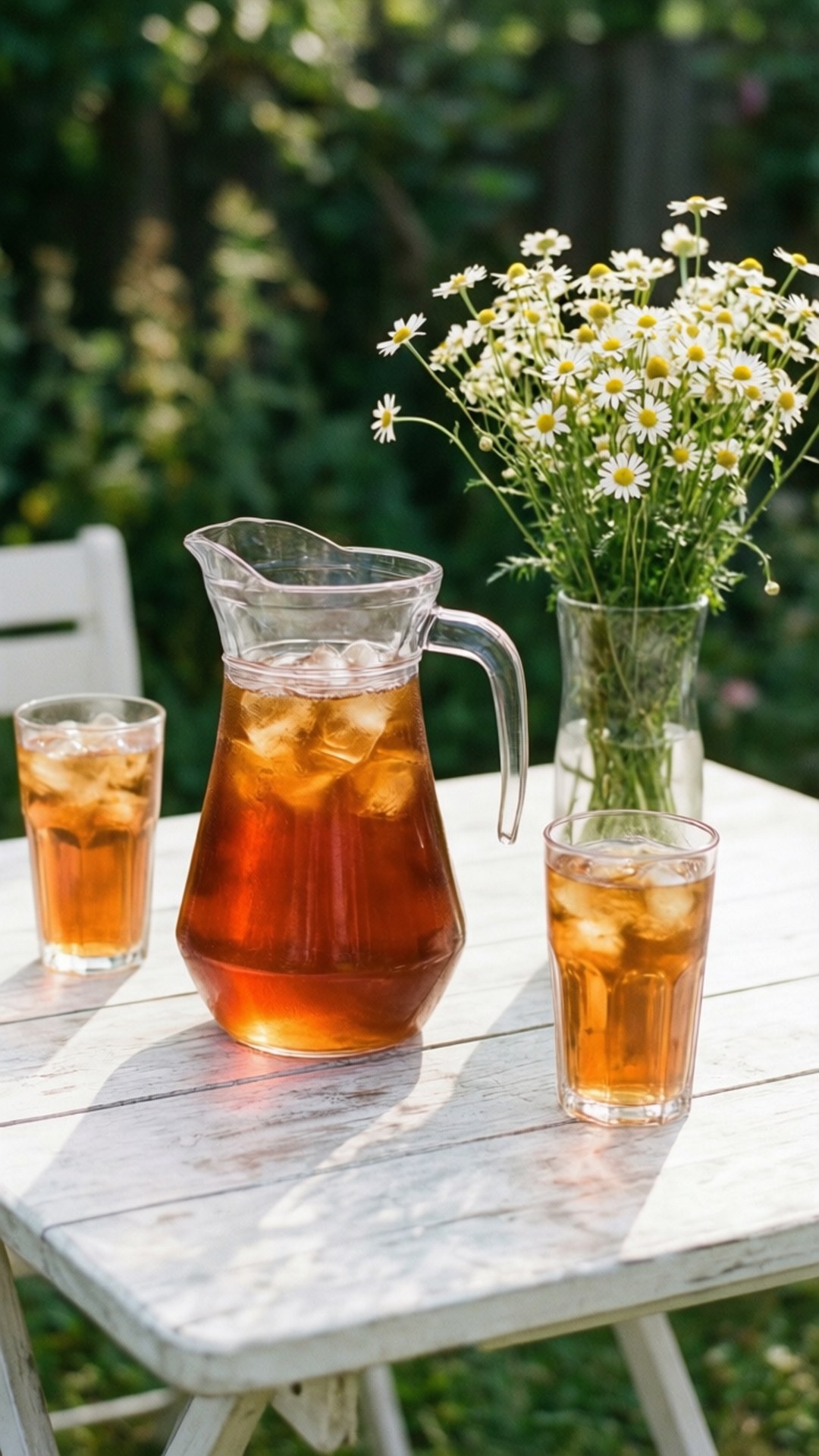 Chai Barafu na Daisies Picha ya Ukuta