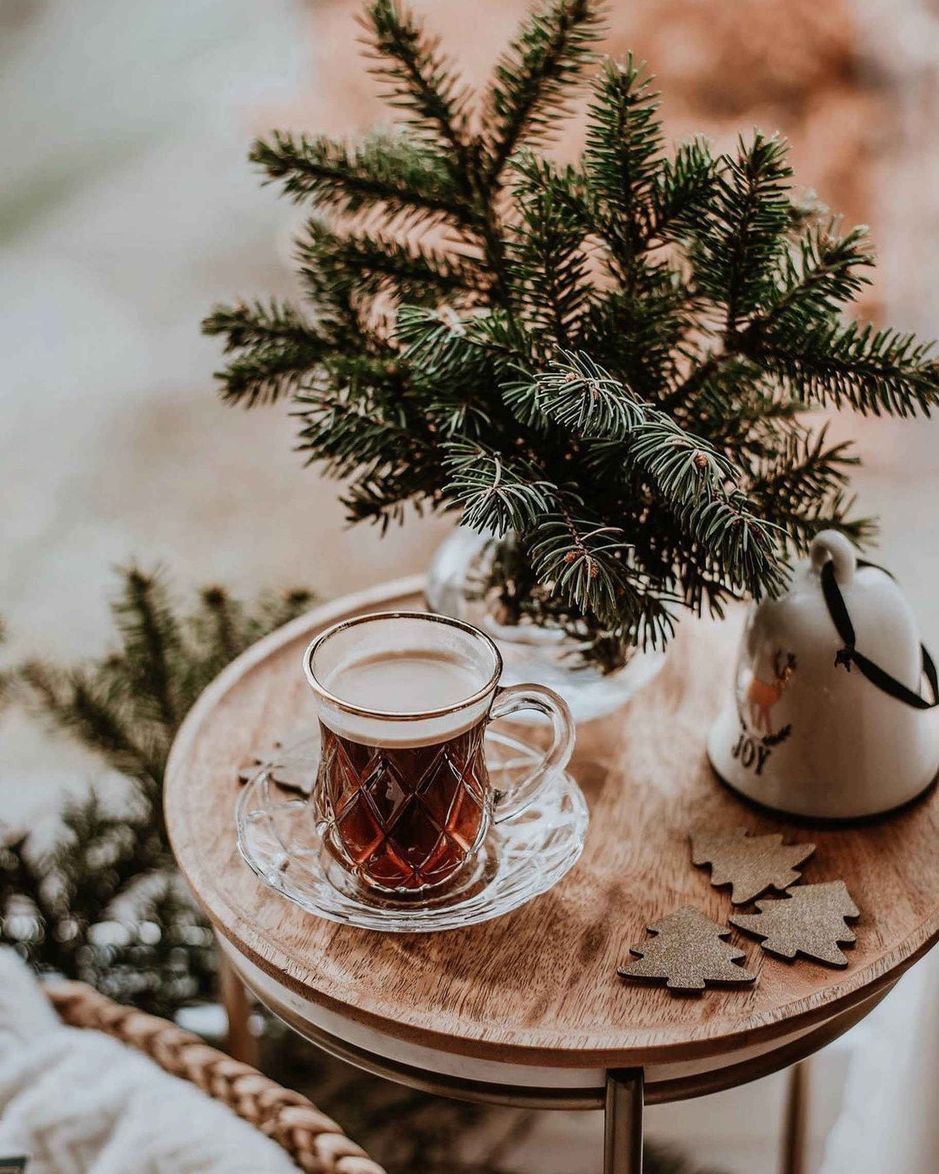 Chai Moto ya Kupendeza ya Krismasi Picha ya Ukuta