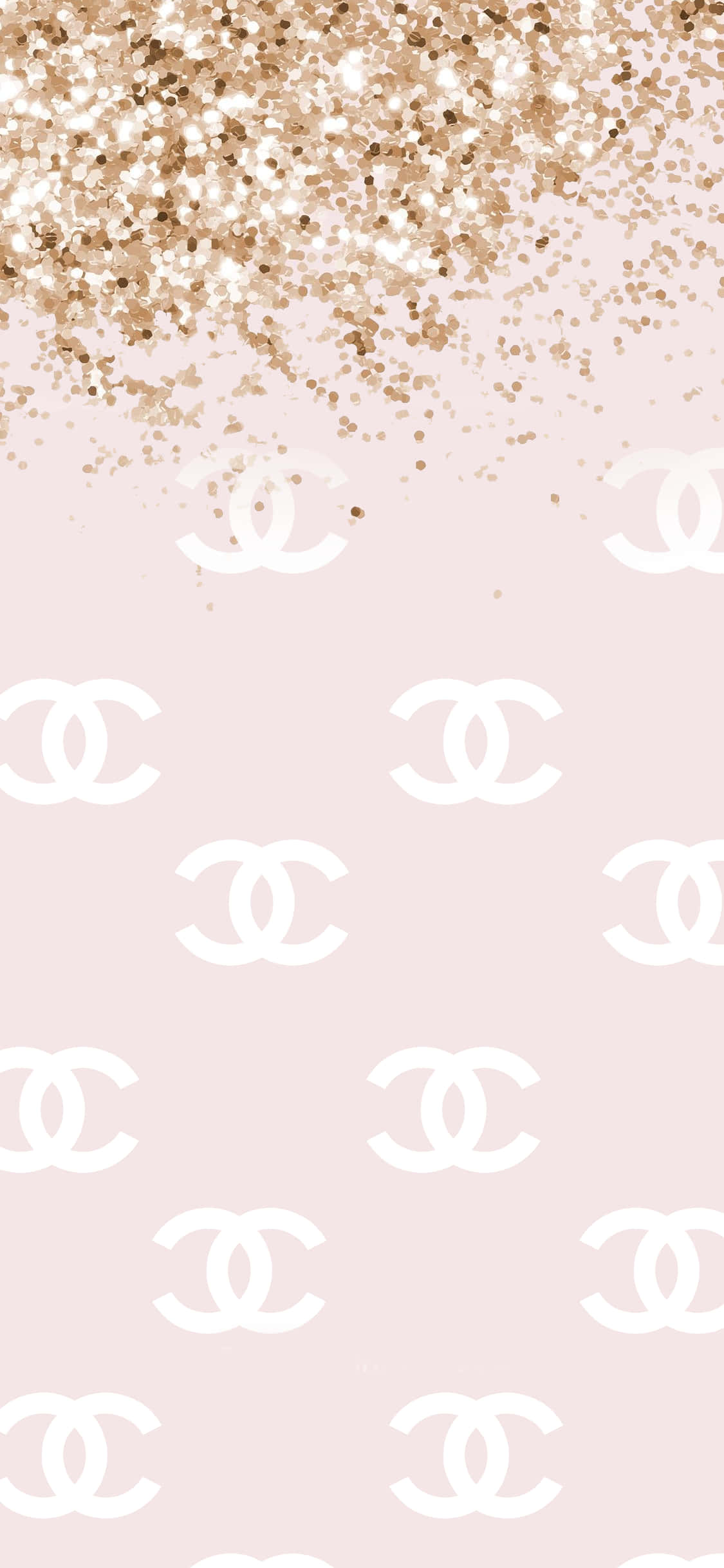 chanel glitter wallpaper - pink na dhahabu Picha ya Ukuta