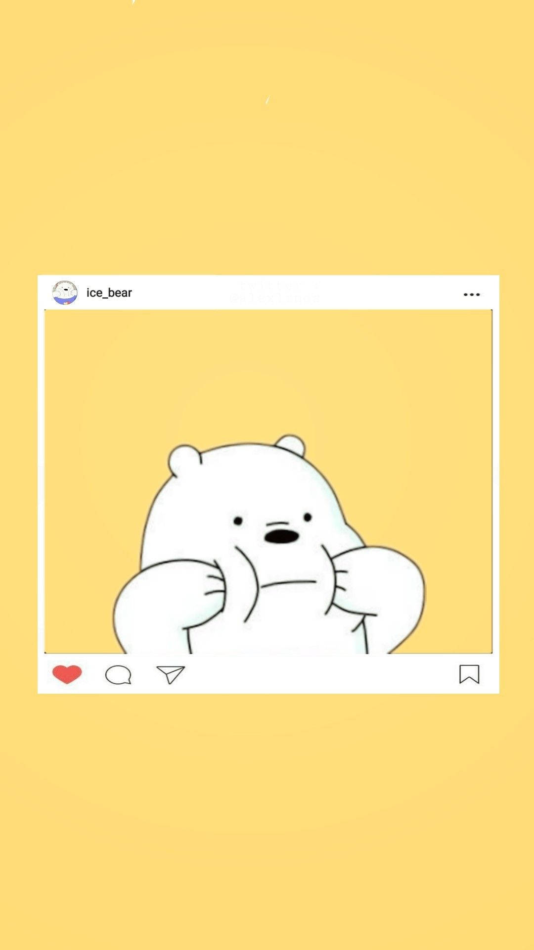 Chapisho la Instagram la Katuni ya Ice Bear Picha ya Ukuta