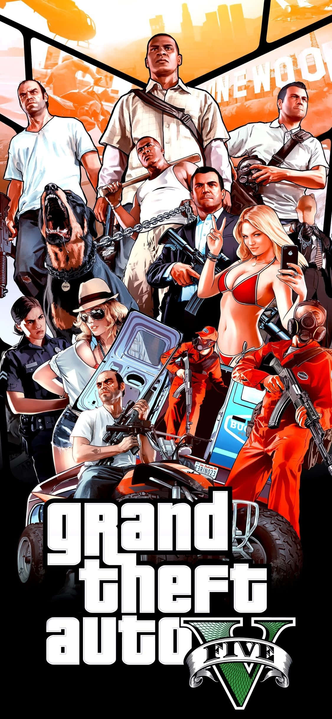 Character In iPhone X Grand Theft Auto V Background Picha ya Ukuta