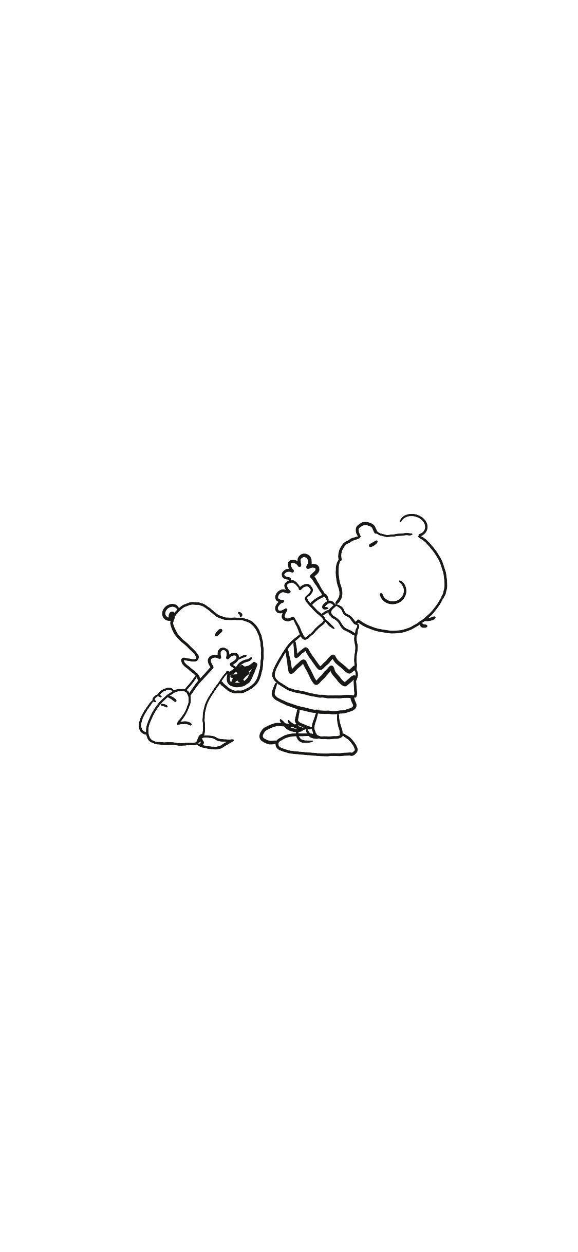 Charlie Brown Snoopy Mstari Picha ya Ukuta