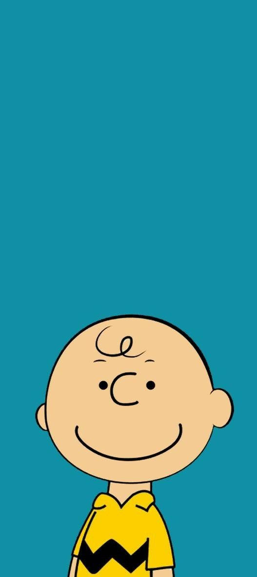 Charlie Brown Turquoise Background Picha ya Ukuta