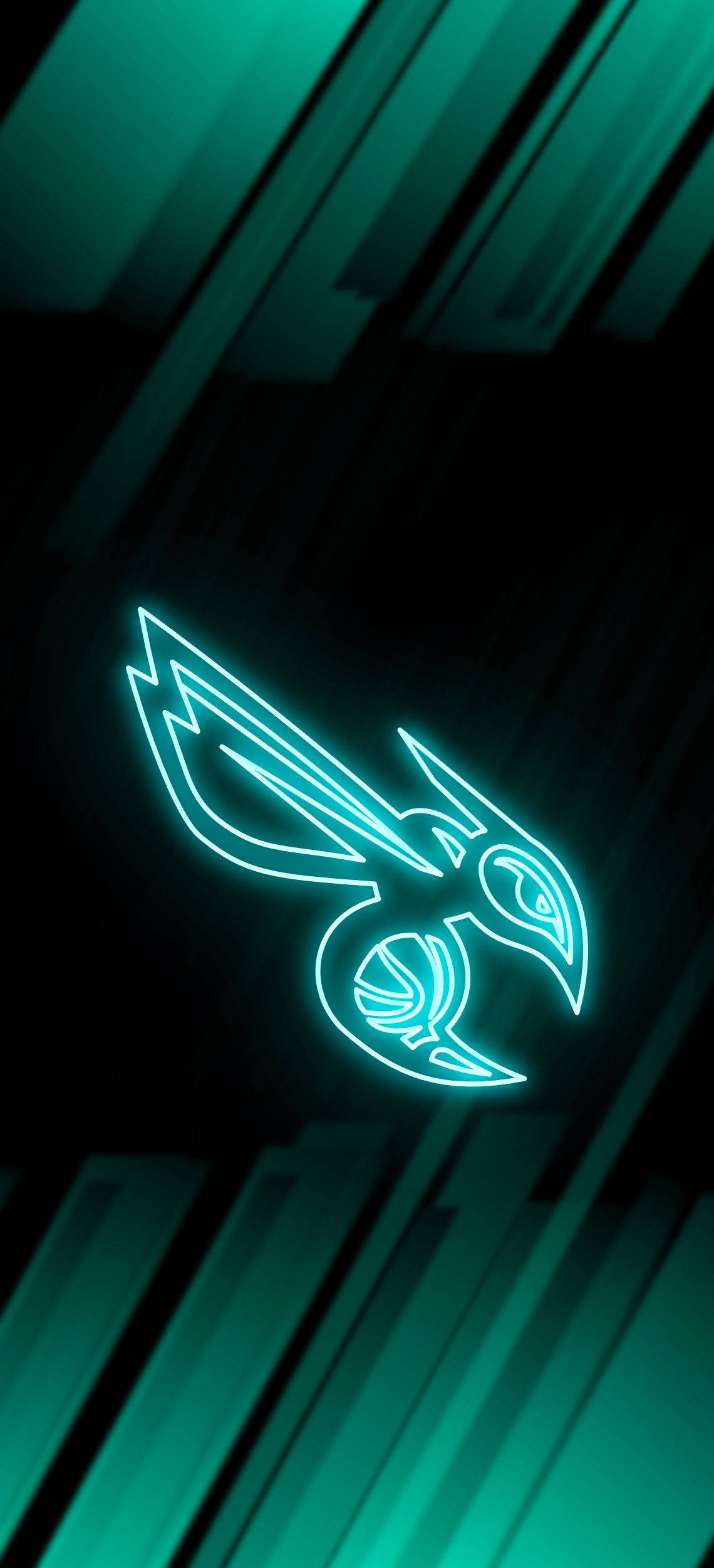 Charlotte Hornets Emblem In Neon Green Picha ya Ukuta