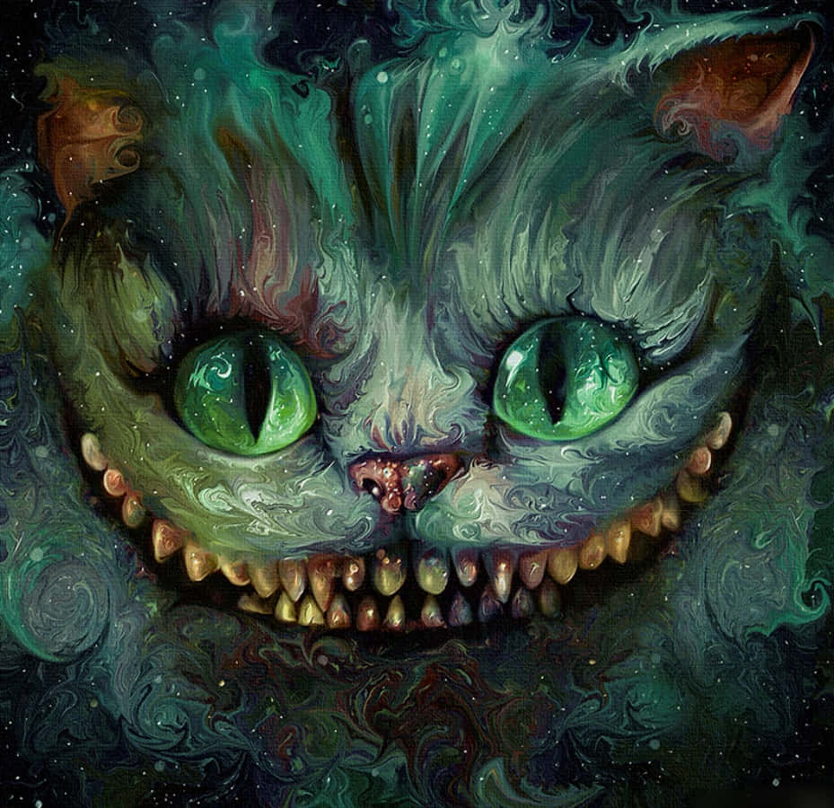 Cheshire Cat Inakua na Macho ya Kubwa Picha ya Ukuta