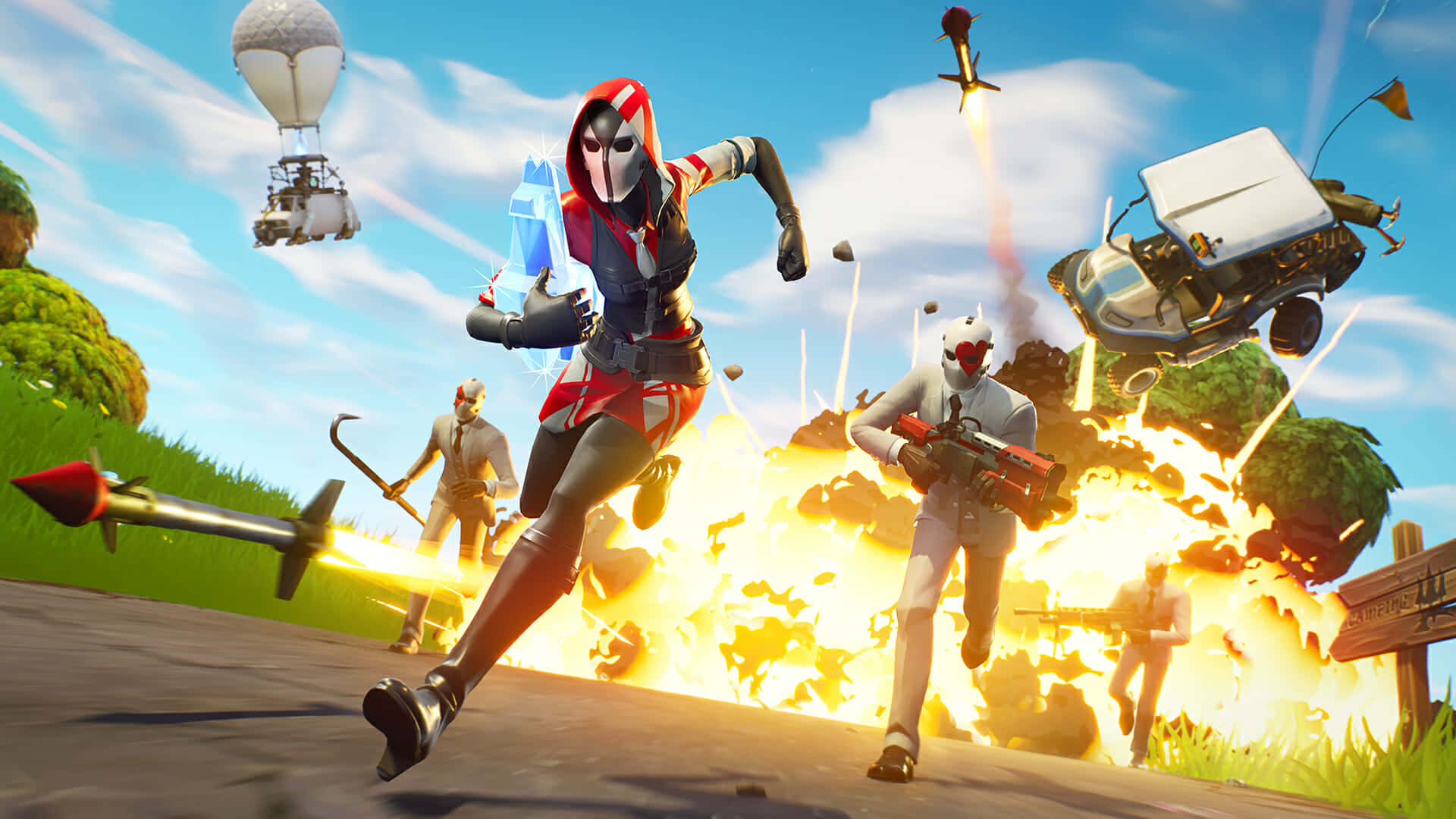 Cheza na kuwaacha wasiwasi wako kwa Fortnite! Picha ya Ukuta