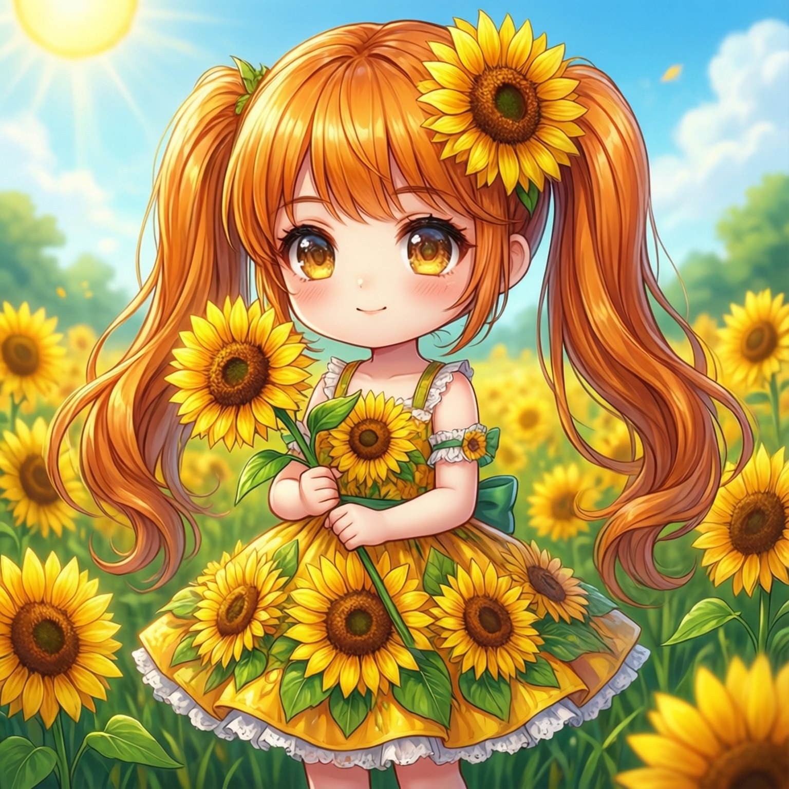 Chibi Alizeti Picha ya Ukuta