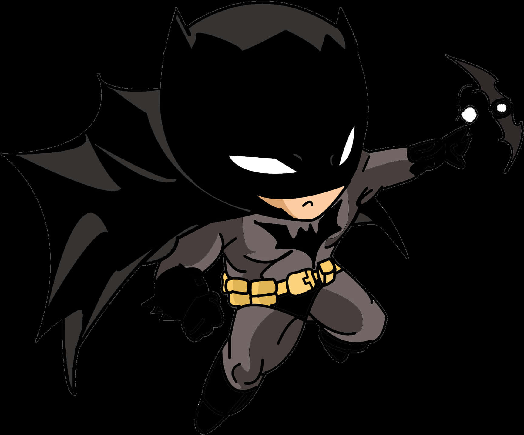 Chibi Batman Akiwa Katika Mkao wa Kuchukua Hatua Picha ya Ukuta
