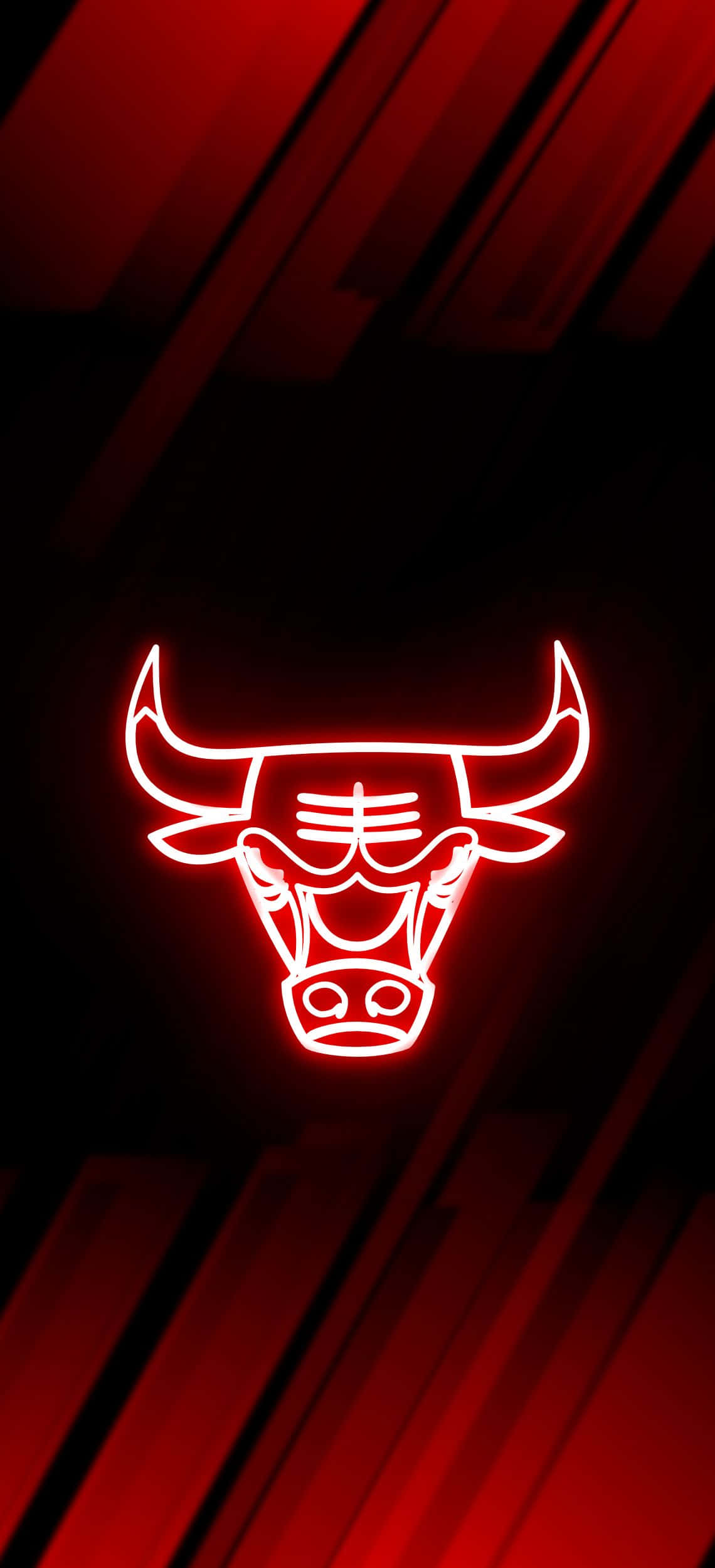 chicago bulls logo on a red background Picha ya Ukuta
