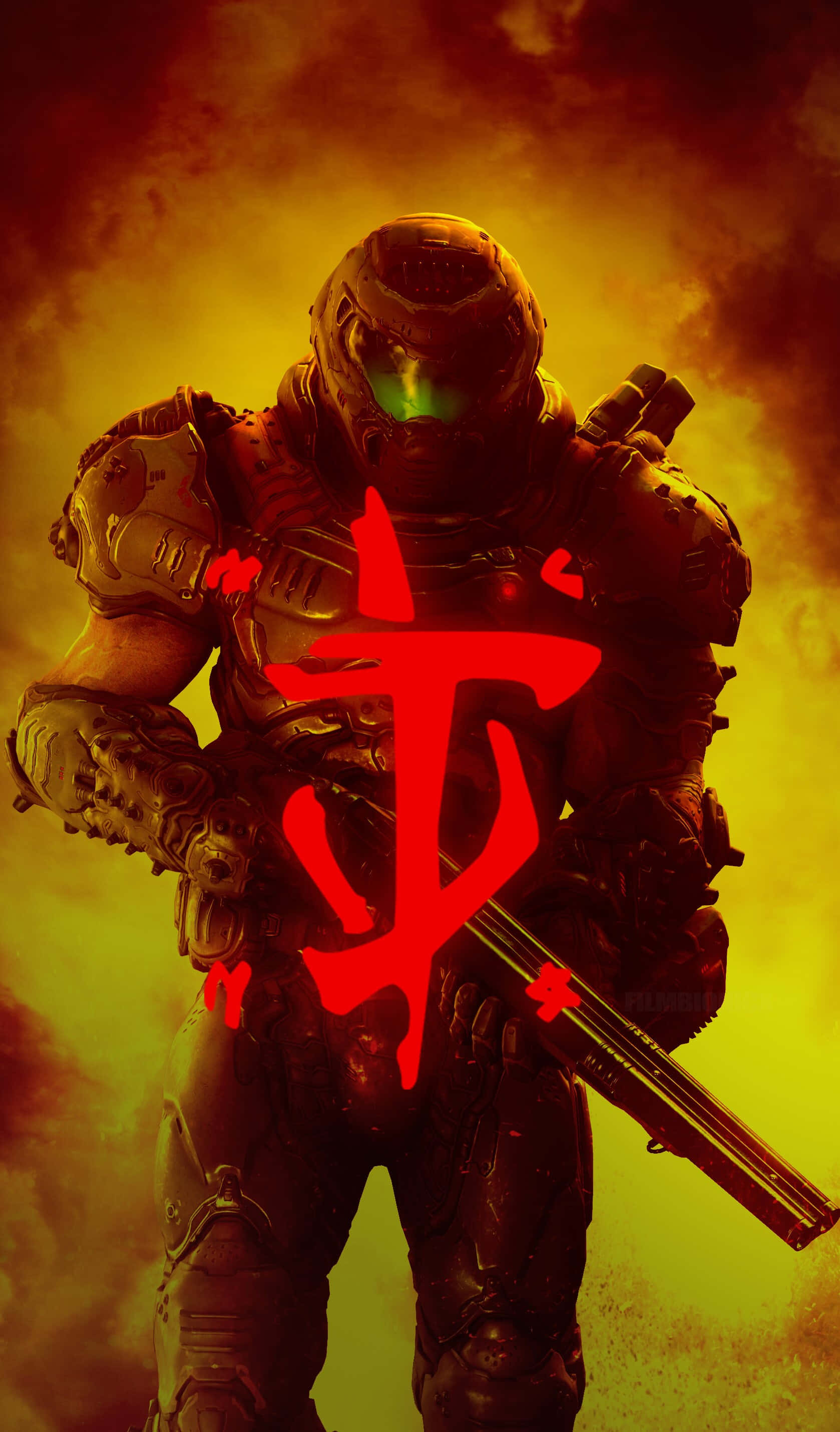 Chinese Letter Pixel 3xl Doom Background Picha ya Ukuta