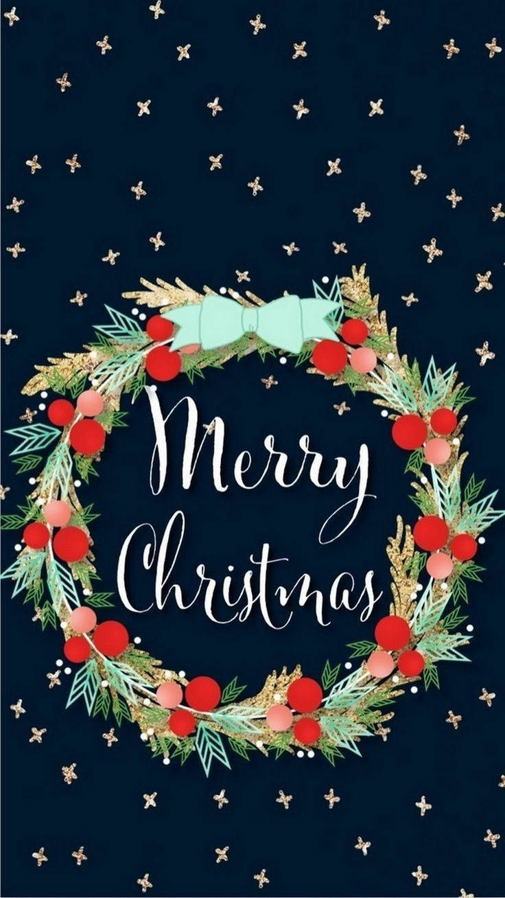 Christmas Wreath Poster Picha ya Ukuta