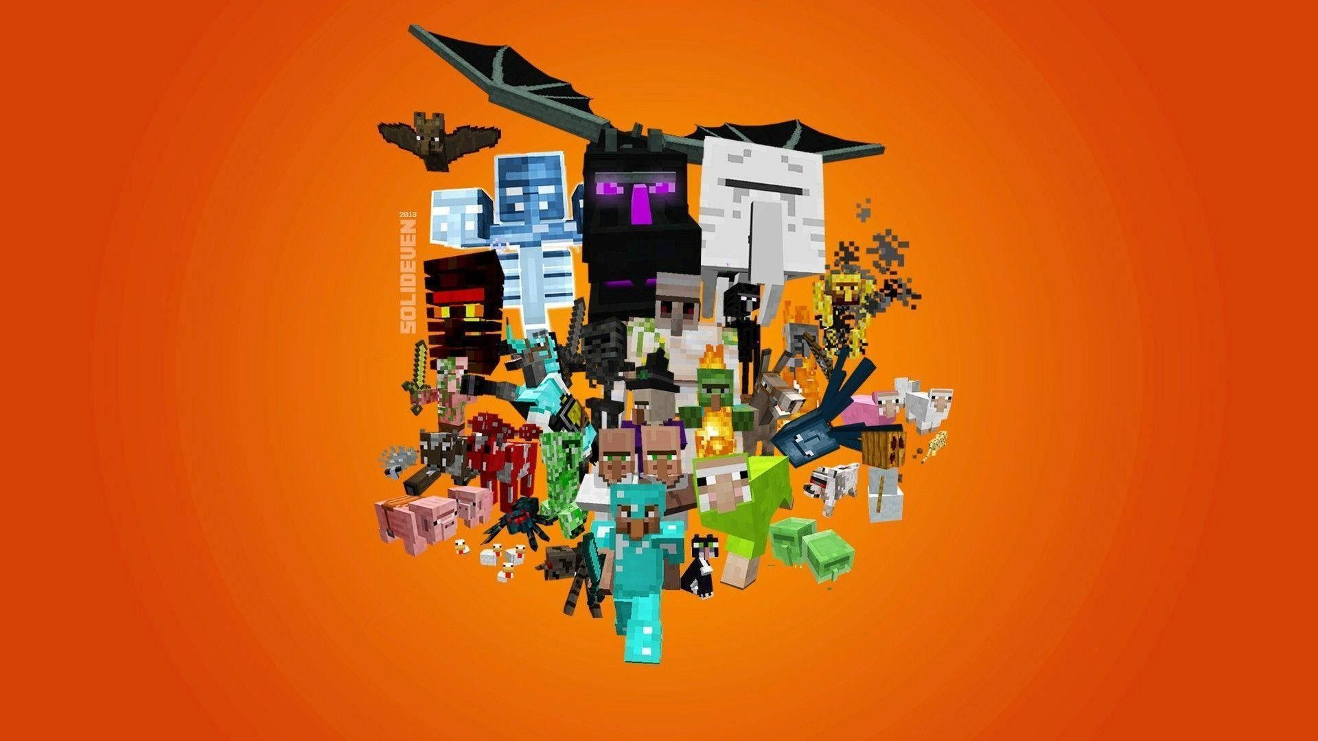 Chukua Ziara ya Kipekee ya Ulimwengu wa Ajabu wa Minecraft pamoja na Herobrine na Wenzake Picha ya Ukuta