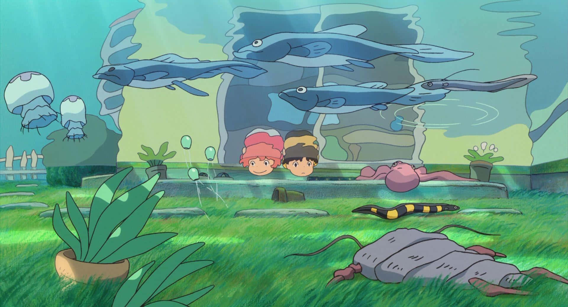 Chunguza ulimwengu wa kupendeza wa Aesthetic Ghibli! Picha ya Ukuta
