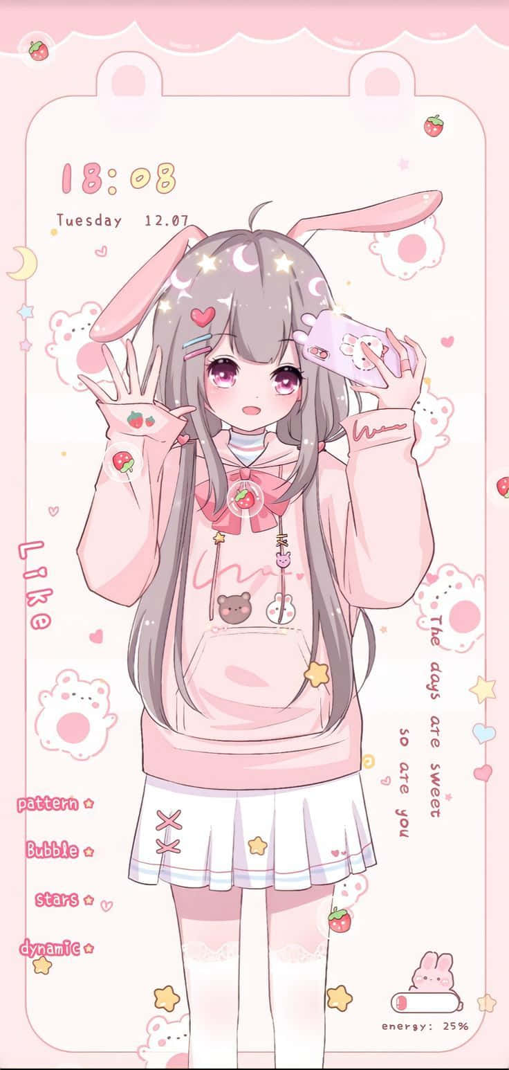 Chunguza ulimwengu mzuri wa Pink Anime Aesthetics Picha ya Ukuta