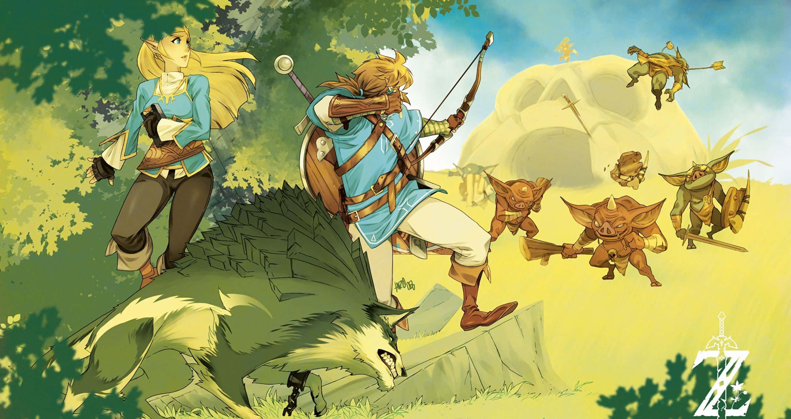 Chunguza Ulimwengu wa Legend of Zelda. Picha ya Ukuta