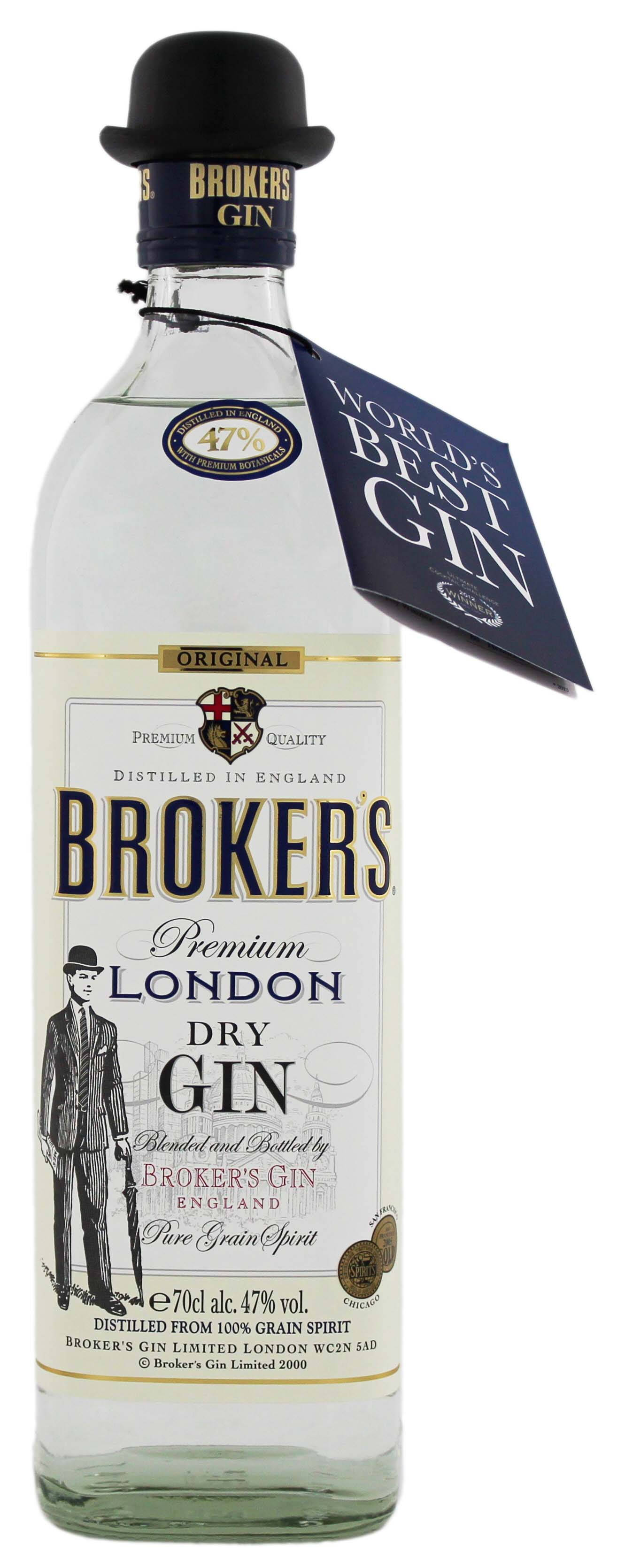 Chupa Ya Brokers Gin Na Kofia Yake Ya Kipekee Ya Bowler Picha ya Ukuta
