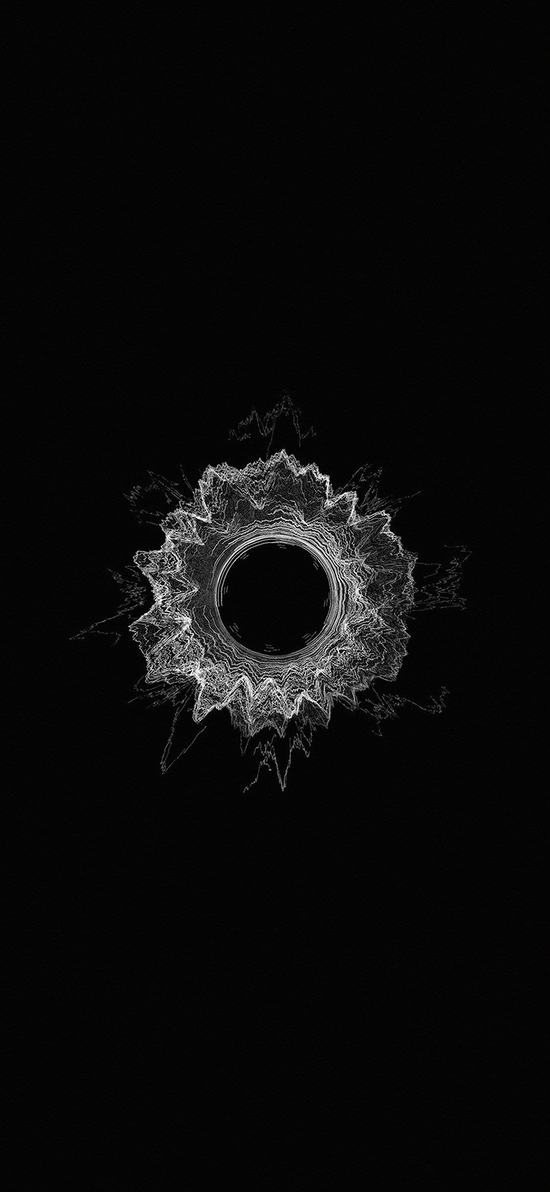 Circle Sound Waves Minimal Dark iPhone Picha ya Ukuta