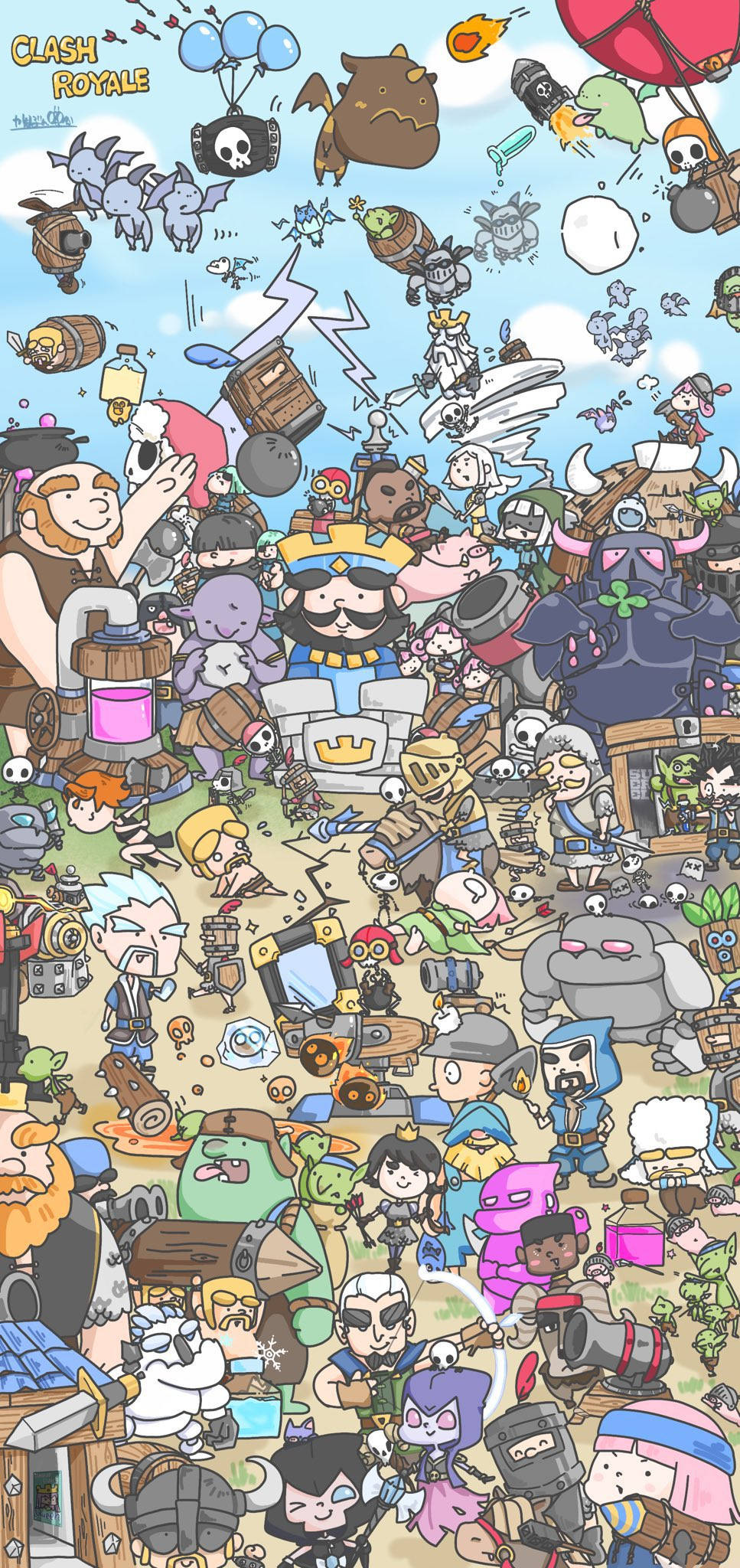 Clash Royale Doodle Cartoon Picha ya Ukuta