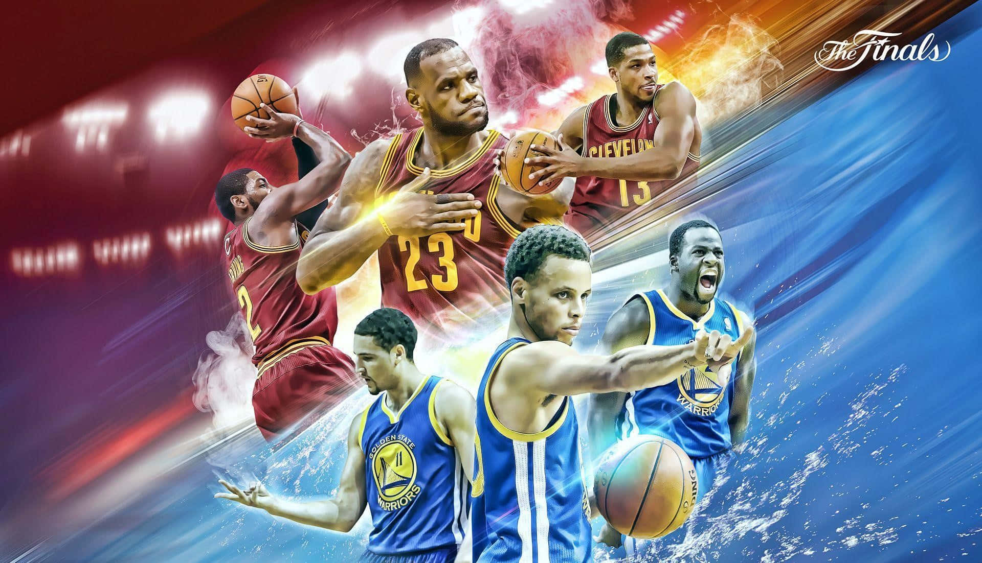 Cleveland Cavaliers dhidi ya Golden State Warriors Mandhari Bora ya Mpira wa Kikapu Picha ya Ukuta