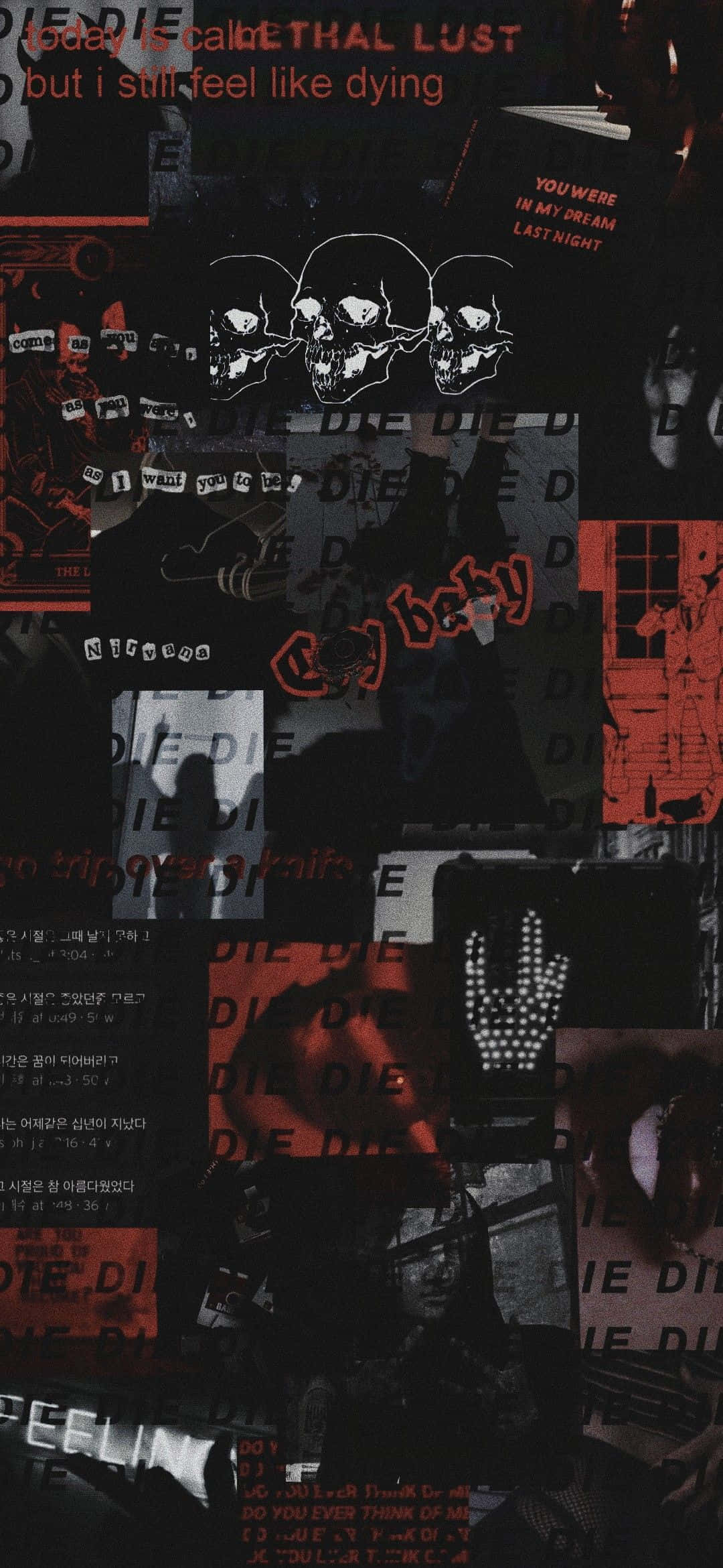 Collage Nyekundu Inayomwangaza Picha ya Ukuta