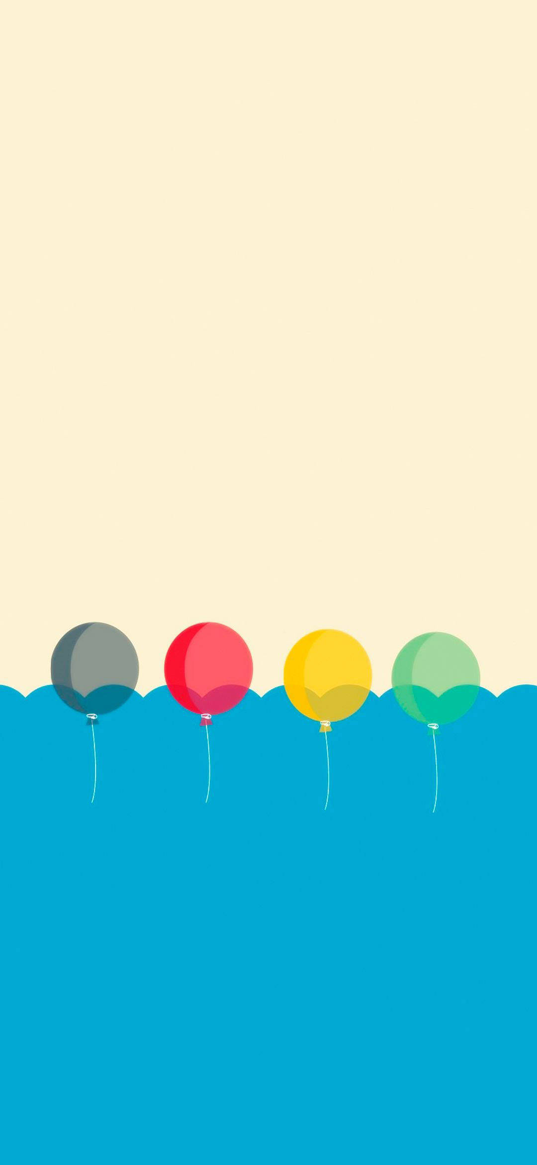 Colorful Balloons Minimalist Android Picha ya Ukuta