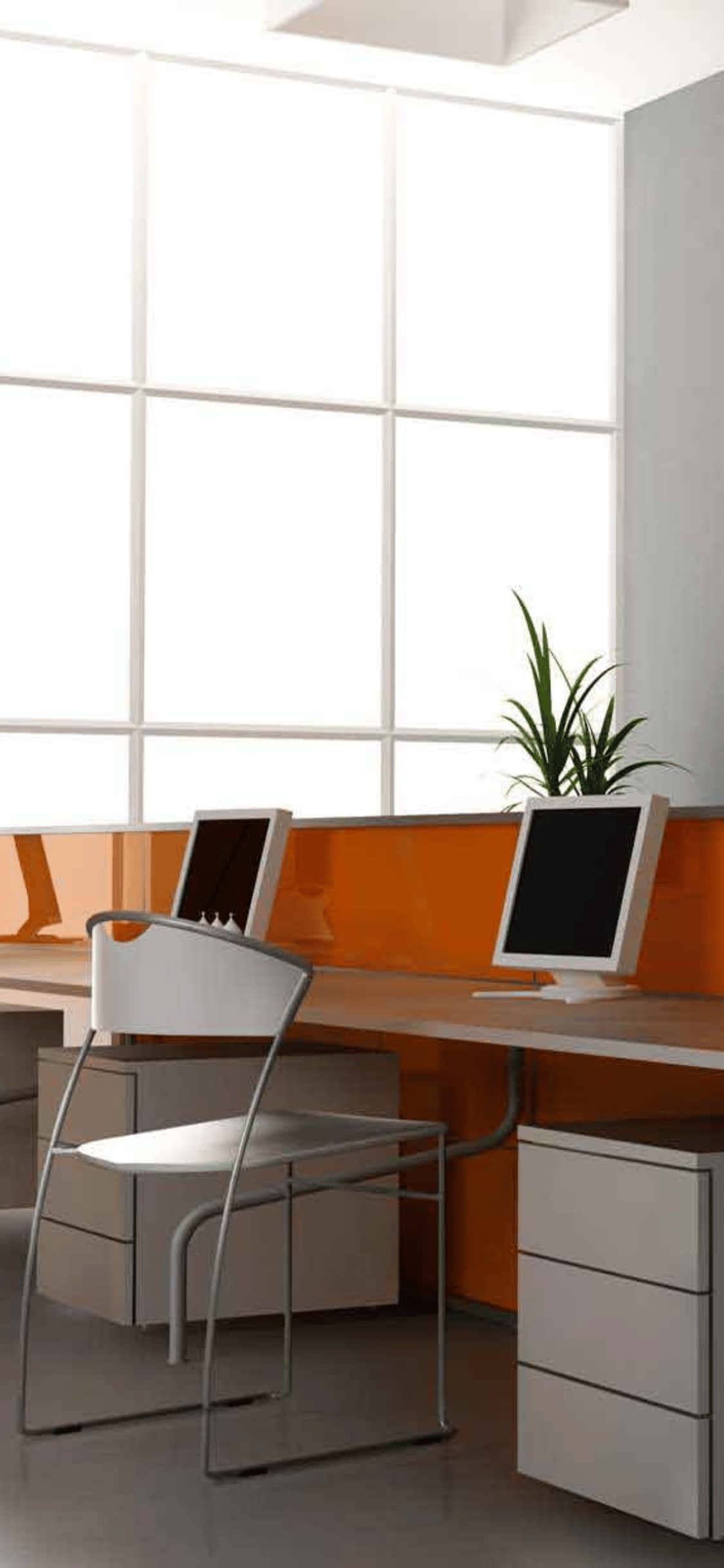 Communal Table iPhone X Office Background Picha ya Ukuta