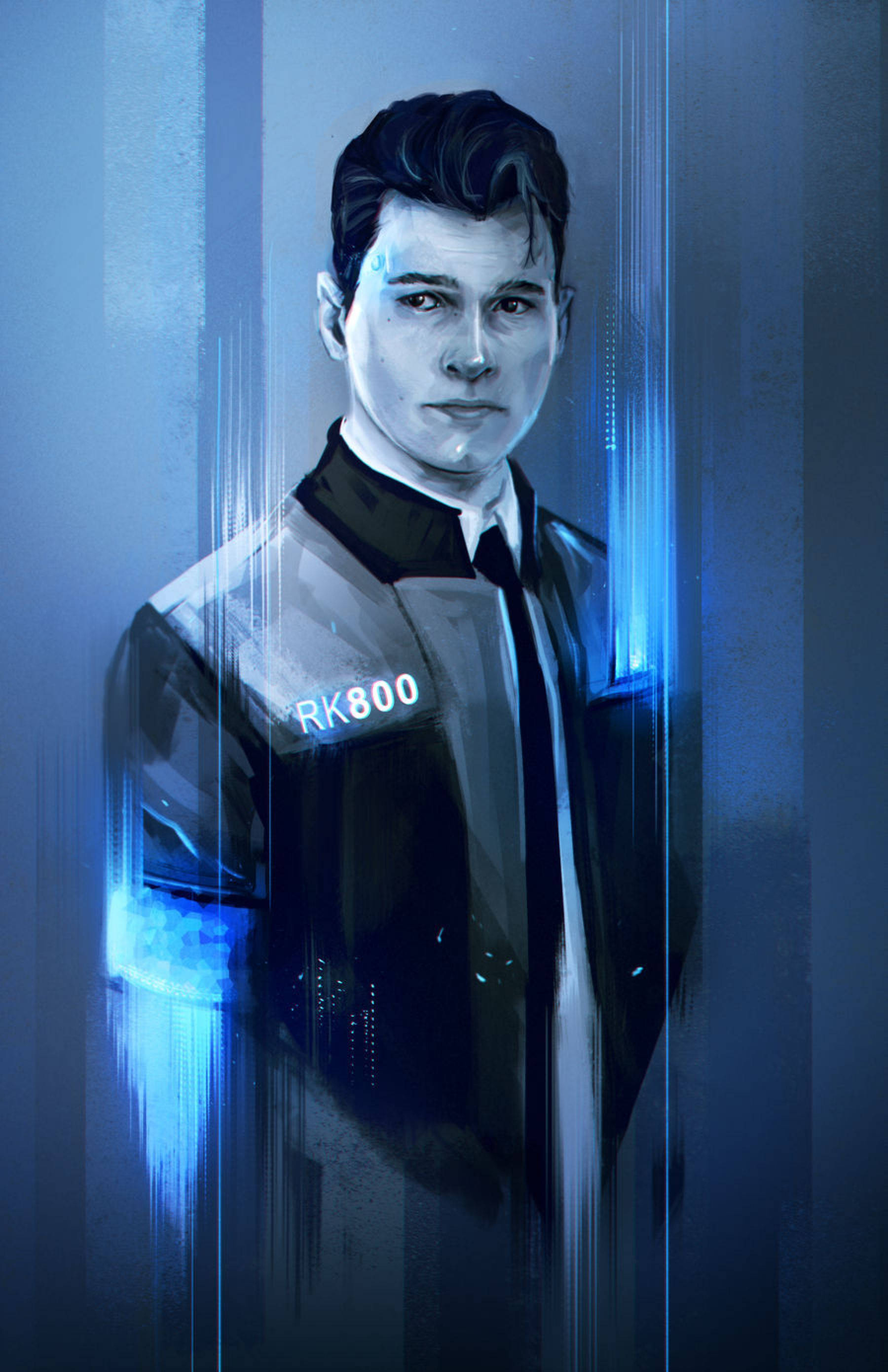 Connor Detroit Become Human Fan Art Picha ya Ukuta