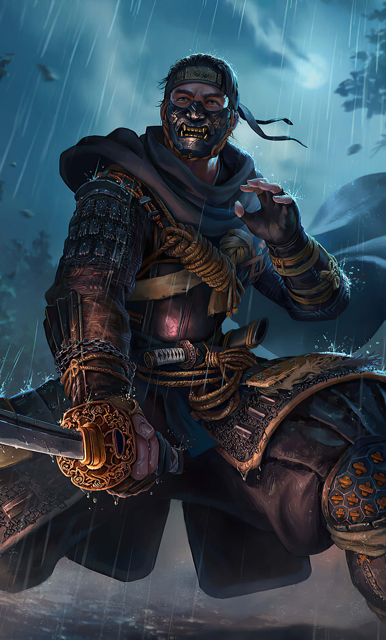 Kufuta visiwa vya enzi ya feudal vinavyowakilisha Tsushima katika mchezo wa epic wa action-adventure, Ghost of Tsushima. Picha ya Ukuta