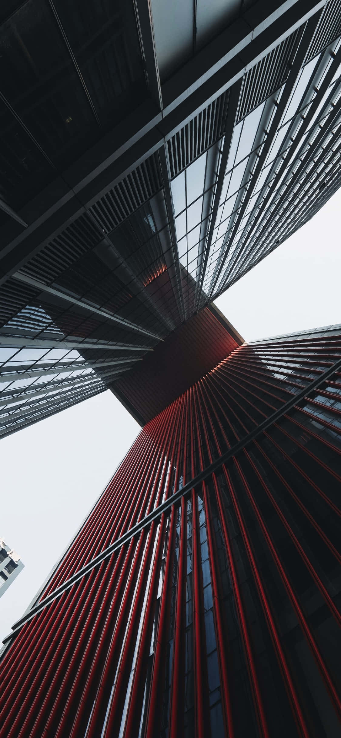 Architecture ya Contemporary Red na Black Picha ya Ukuta