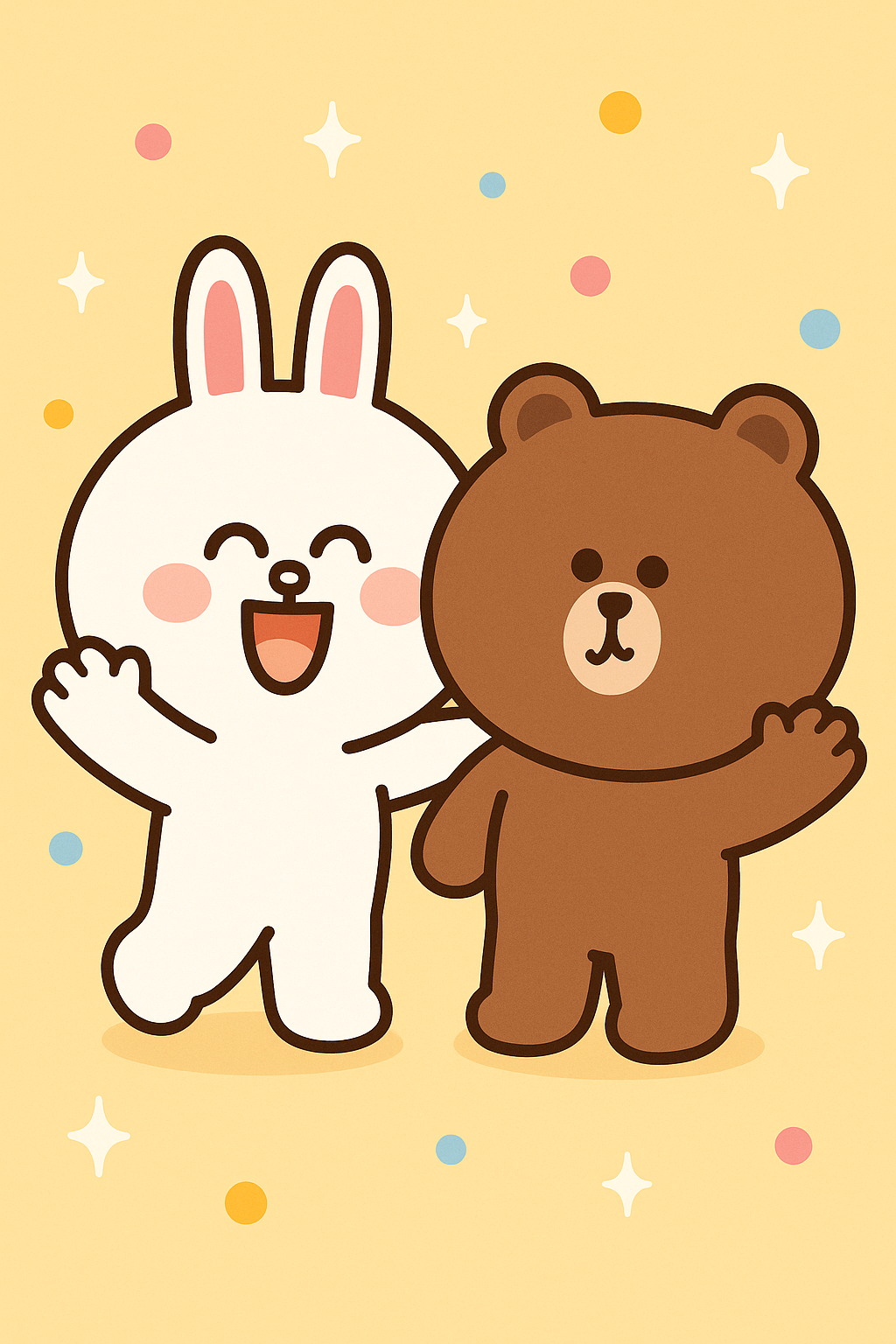 cony na brown wana furaha Picha ya Ukuta