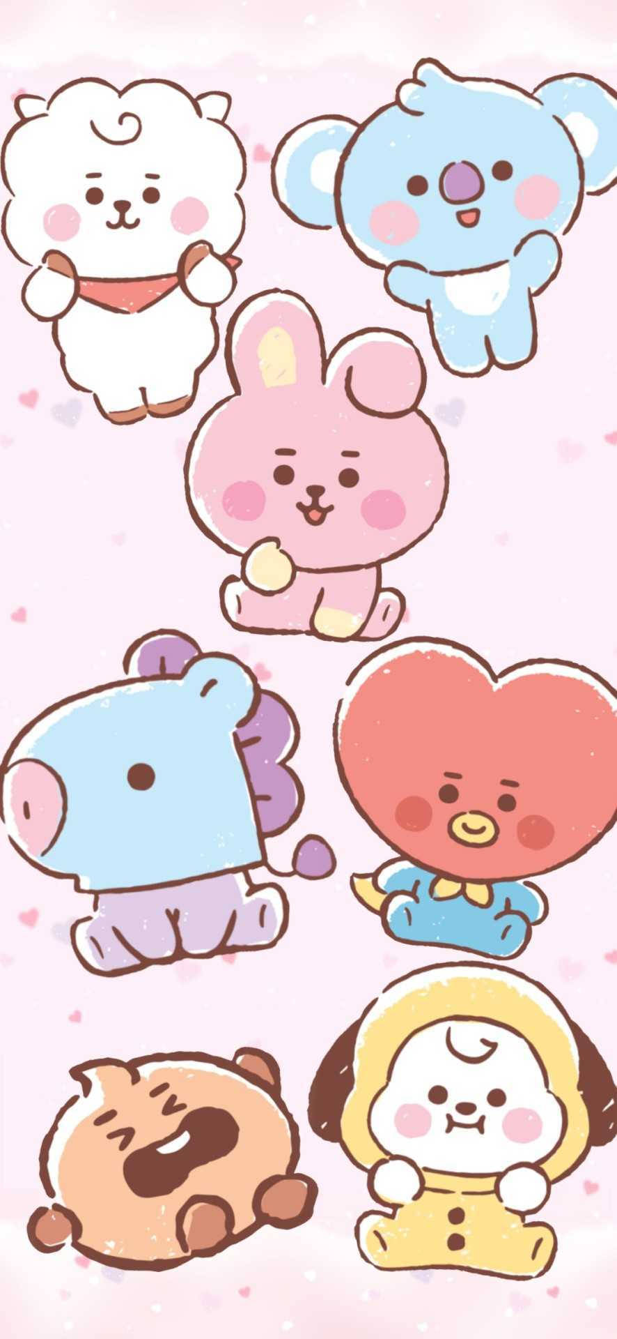 Cooky Bt21 With Line Friends Picha ya Ukuta
