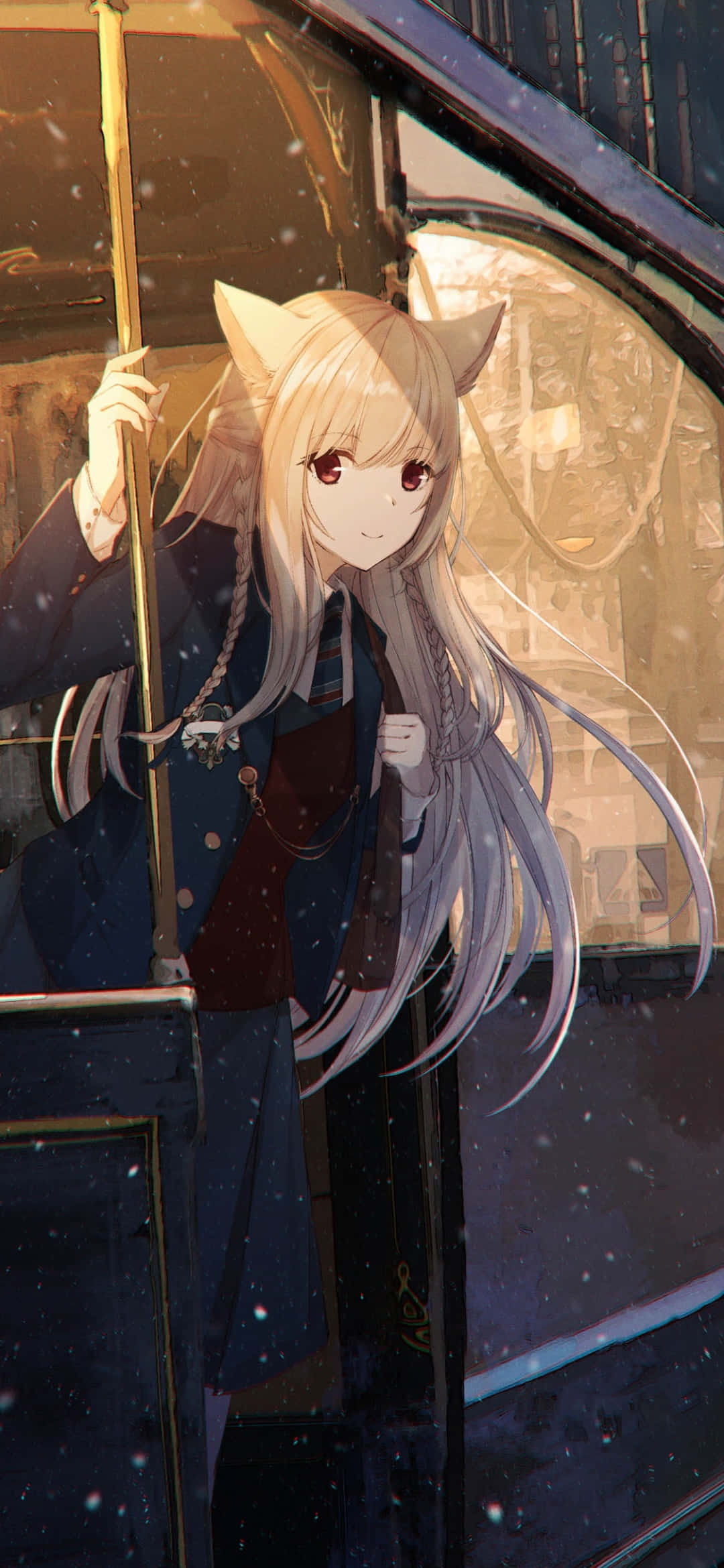 Cool Anime Fox In A Bus Picha ya Ukuta