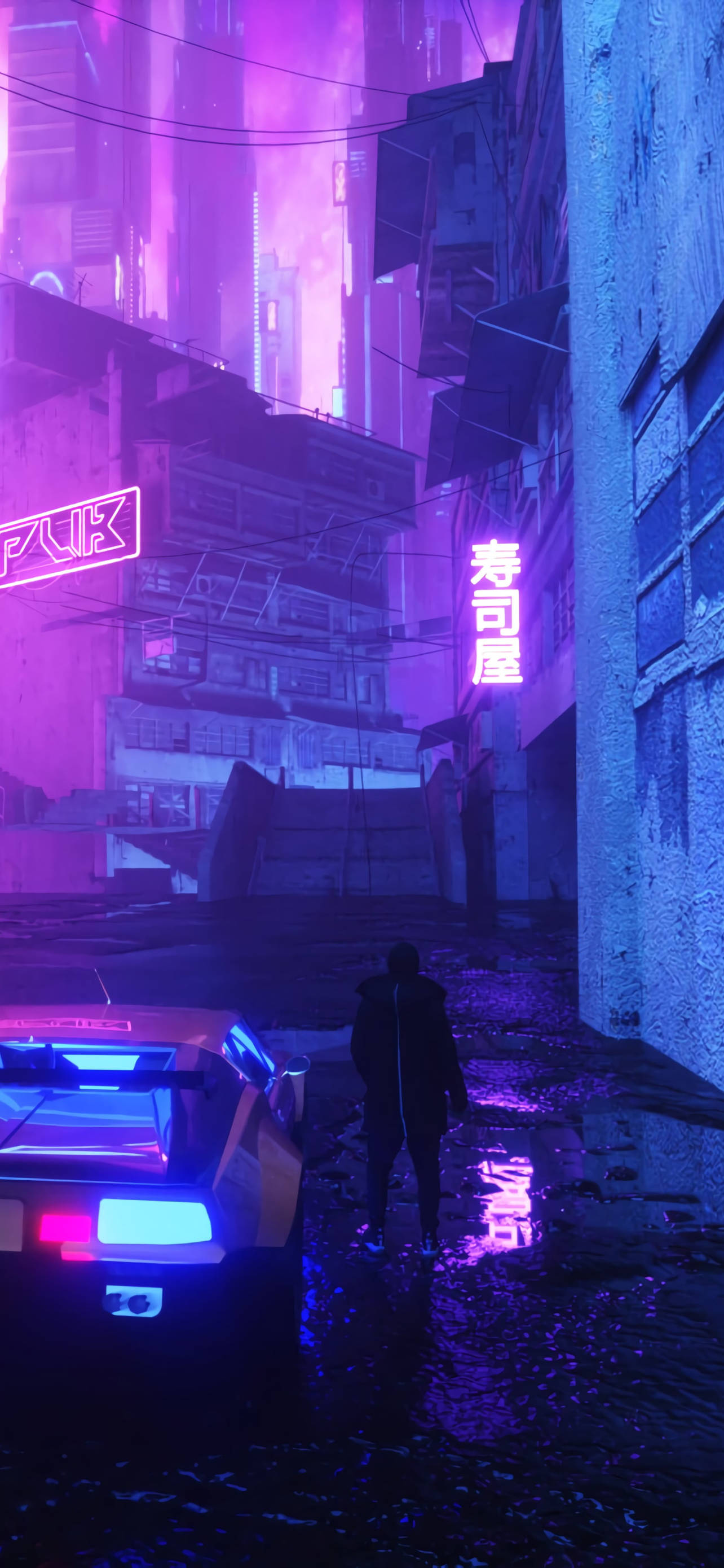 Cool Neon Aesthetic iPhone Picha ya Ukuta
