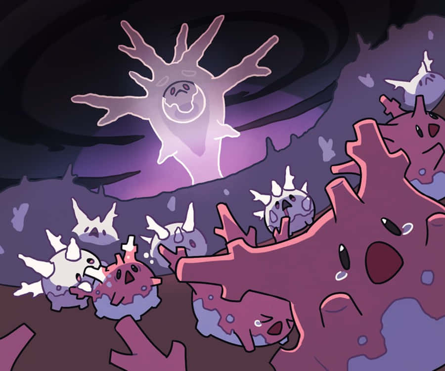 Corsola Wakikimbia Kutoka kwa Cursola Picha ya Ukuta