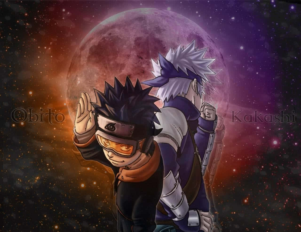 Cosmic Kakashi na Obito Picha ya Ukuta