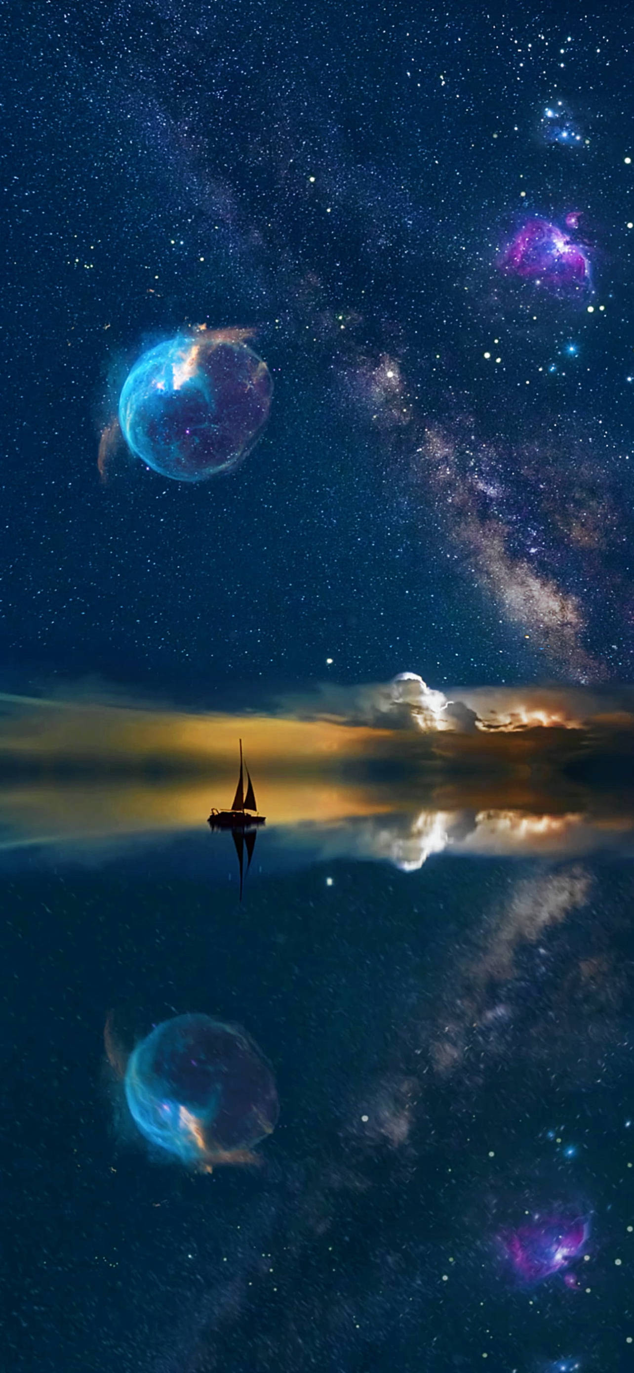 Cosmos Juu ya Bahari Picha ya Ukuta