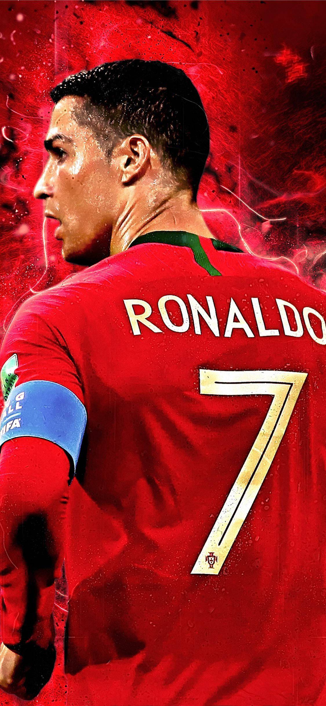 CR7 Nyekundu Cristiano Ronaldo iPhone Picha ya Ukuta