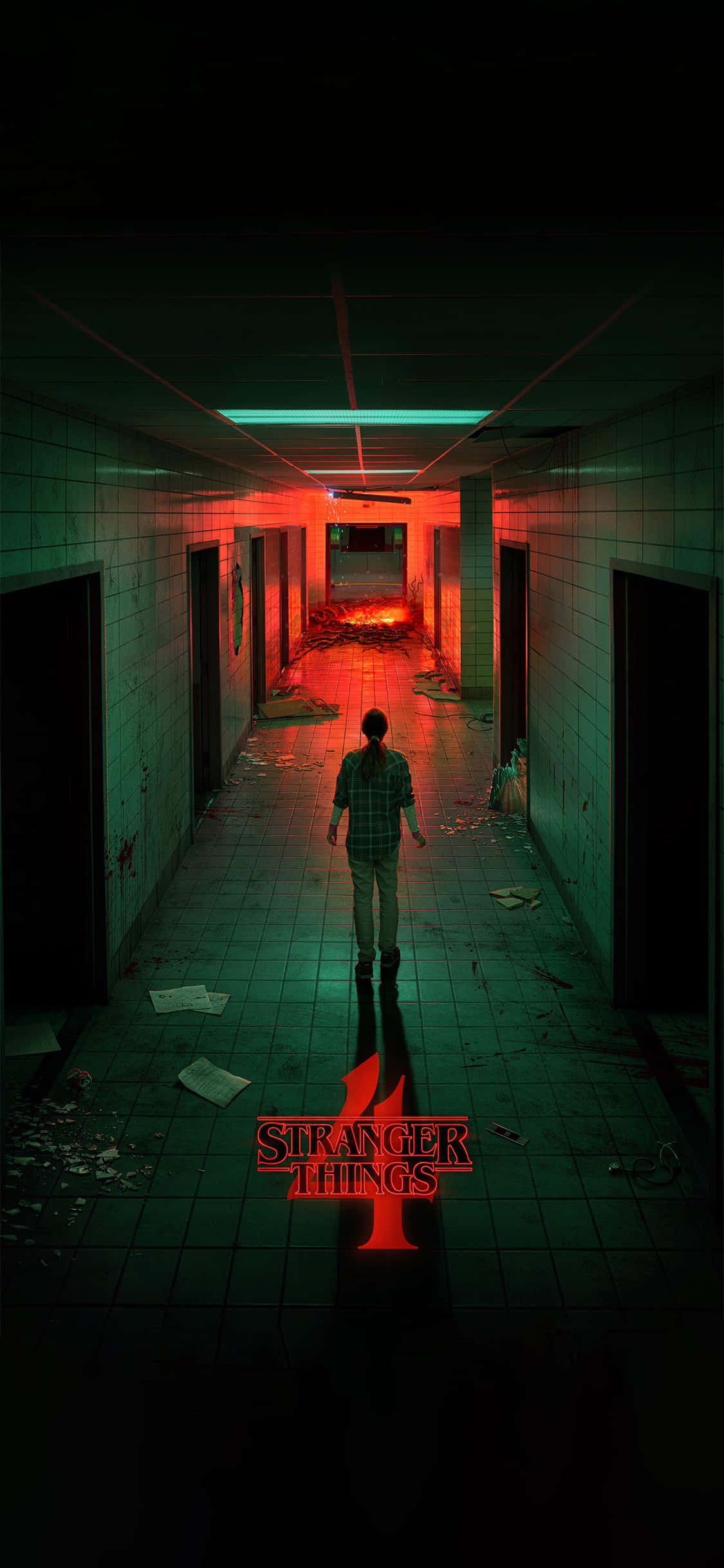 Creepy Stranger Things Hallway Picha ya Ukuta