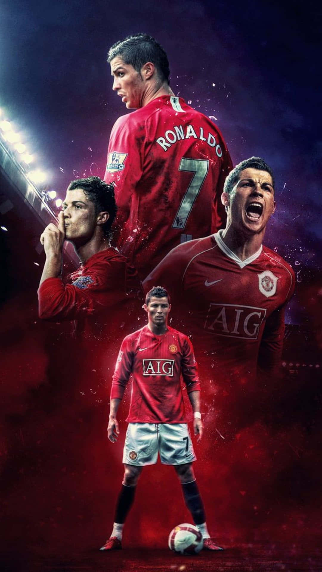 Cristiano Ronaldo akionyesha nguvu uwanjani Picha ya Ukuta