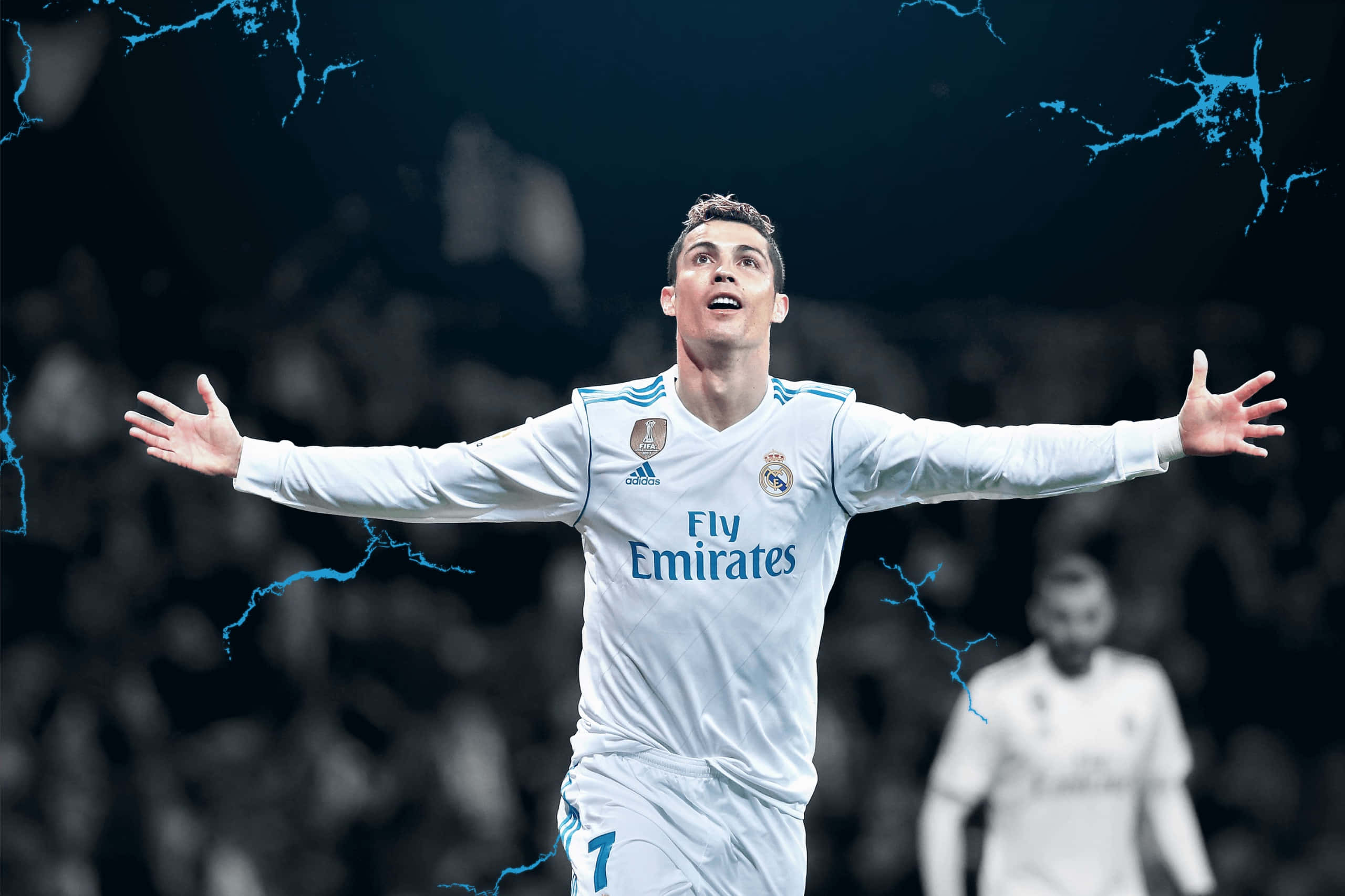 Cristiano Ronaldo akicheza uwanjani Picha ya Ukuta