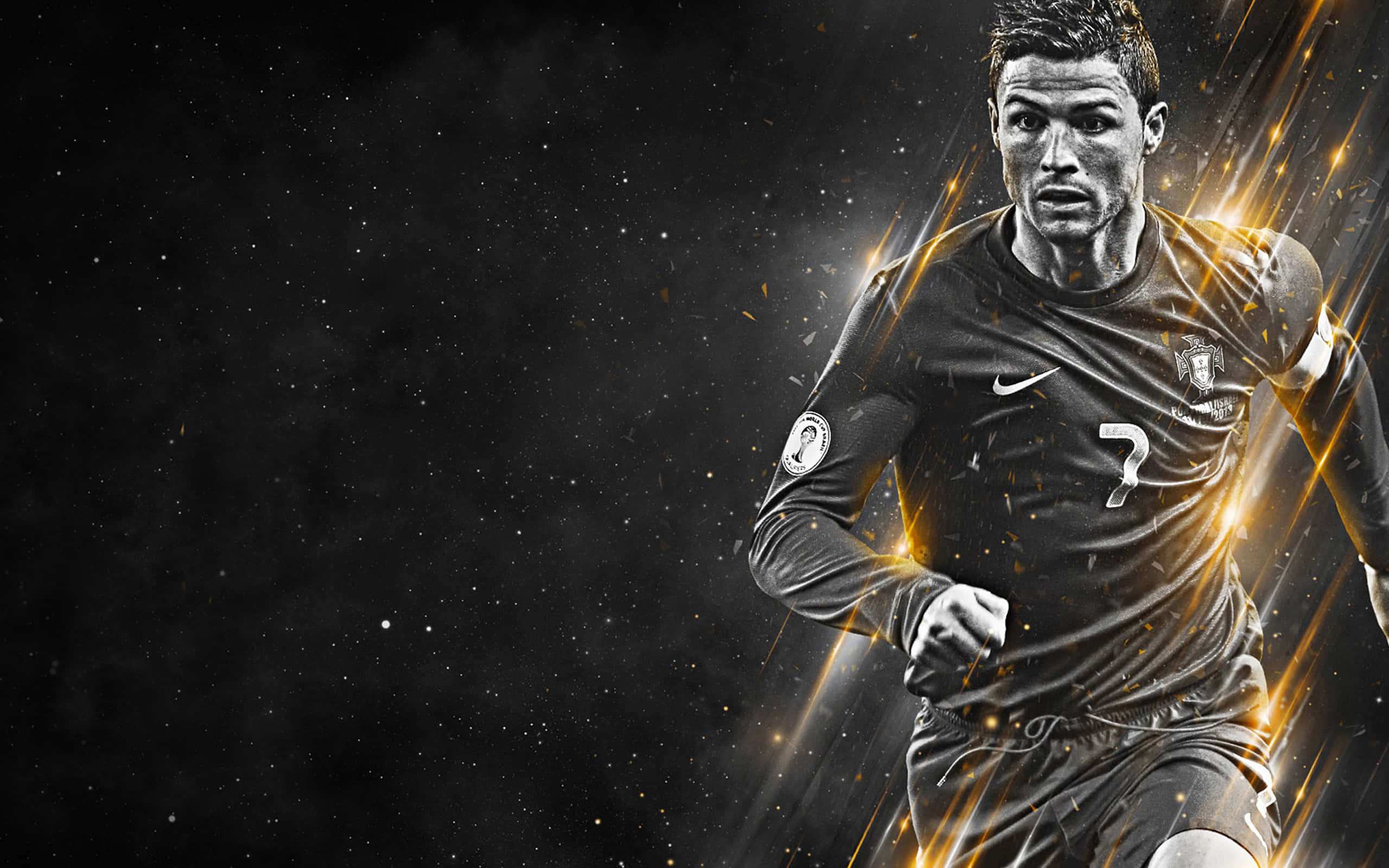 Cristiano Ronaldo akijionesha uwanjani Picha ya Ukuta