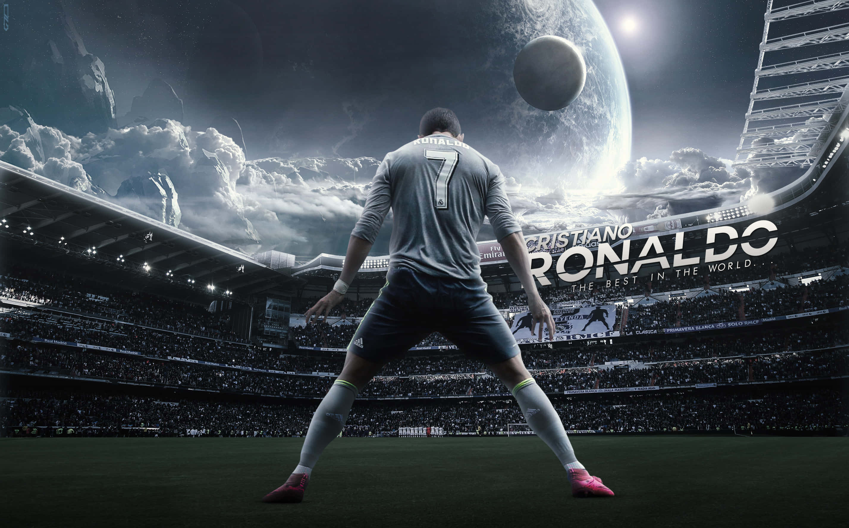 Cristiano Ronaldo akisherehekea goli uwanjani Picha ya Ukuta