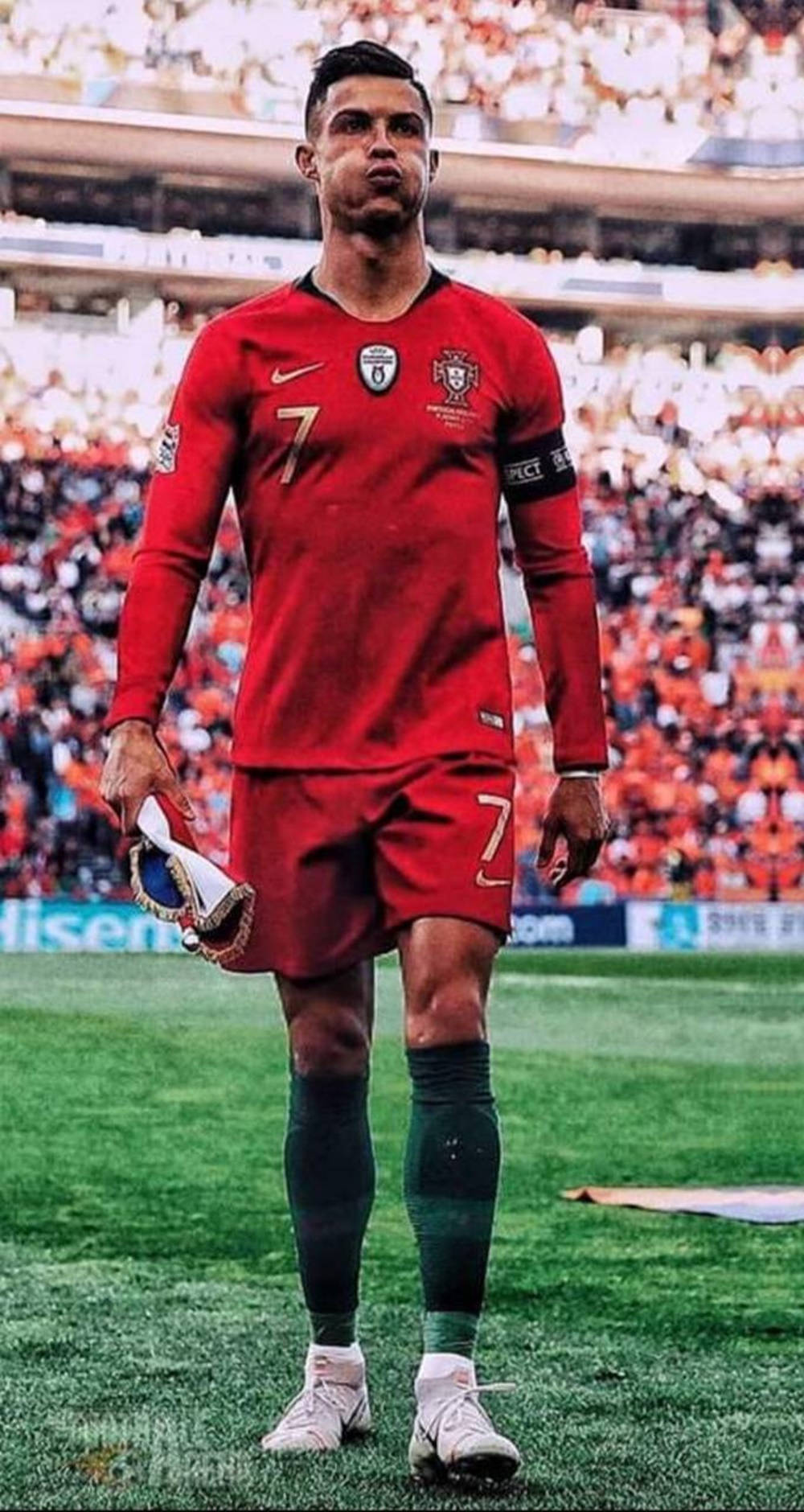 Cristiano Ronaldo Baridi Nahodha wa Timu ya Taifa ya Ureno Picha ya Ukuta