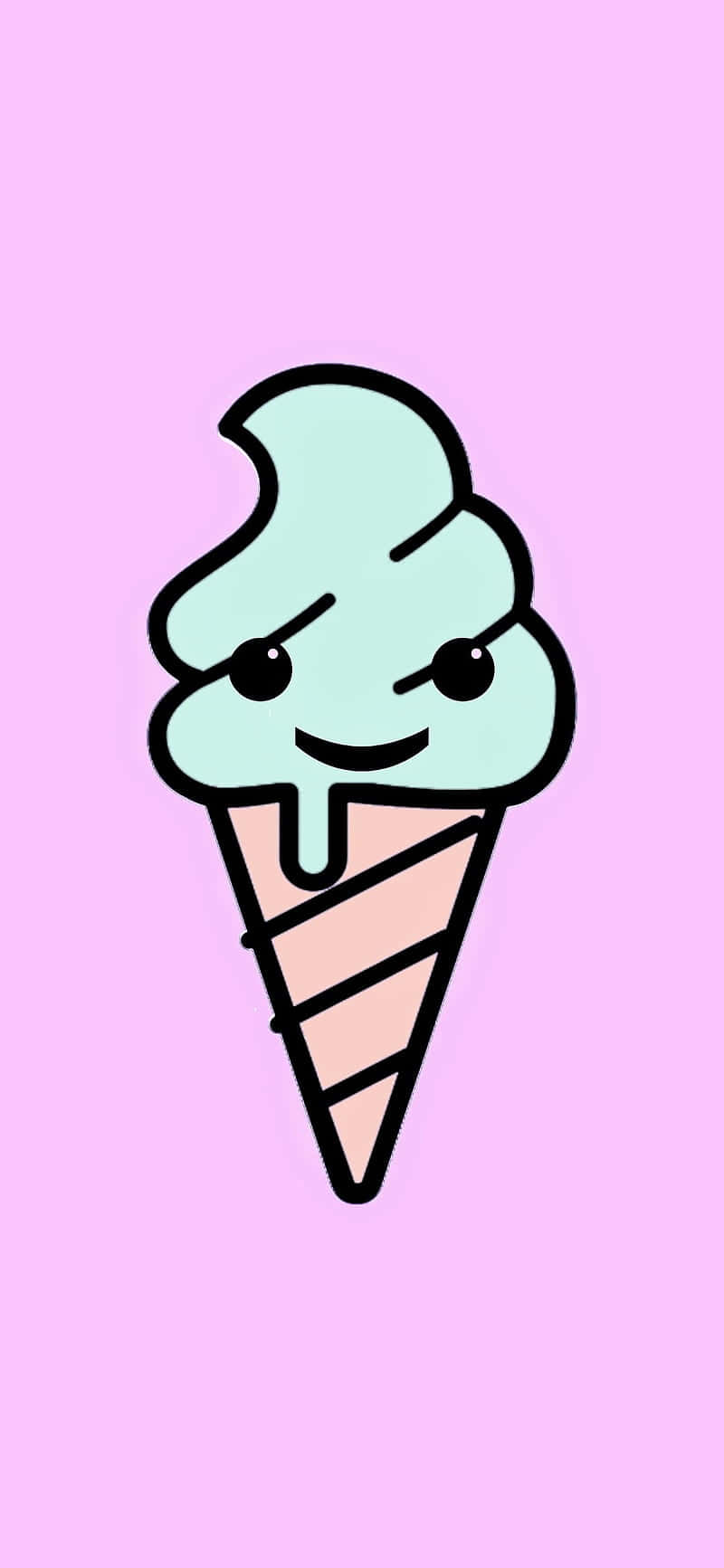 Cute Green Ice Cream Minimalist Picha ya Ukuta