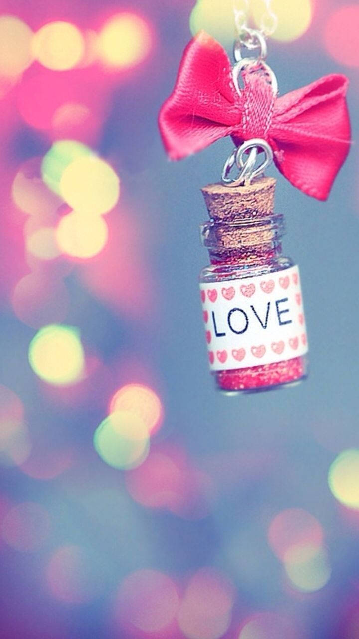 Cute Valentine's Day Love Bottle Keychain Picha ya Ukuta
