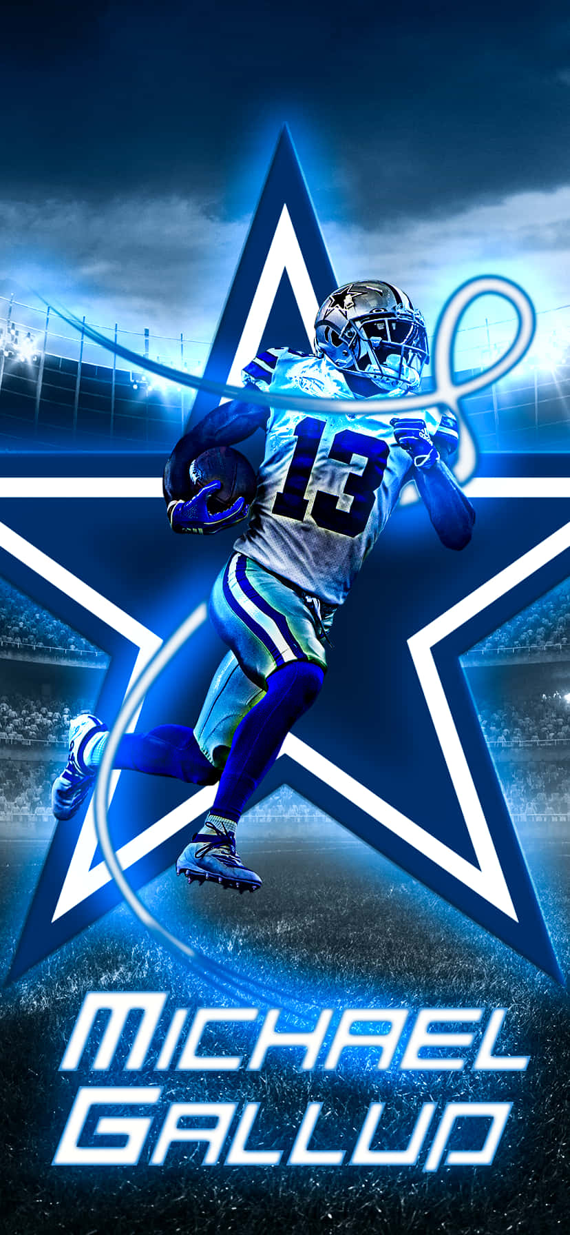 Dallas Cowboys Phone Michael Gallup Picha ya Ukuta