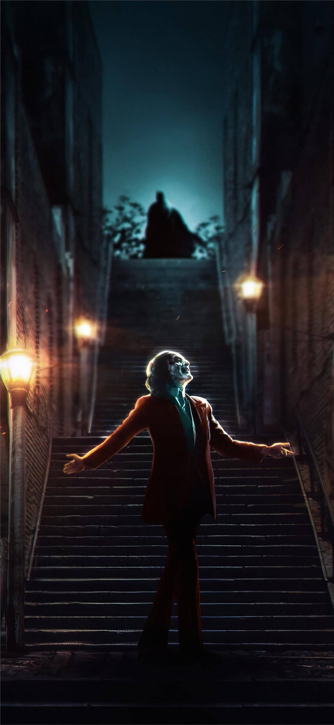 Dancing Clown On Stair Joker 2019 Picha ya Ukuta