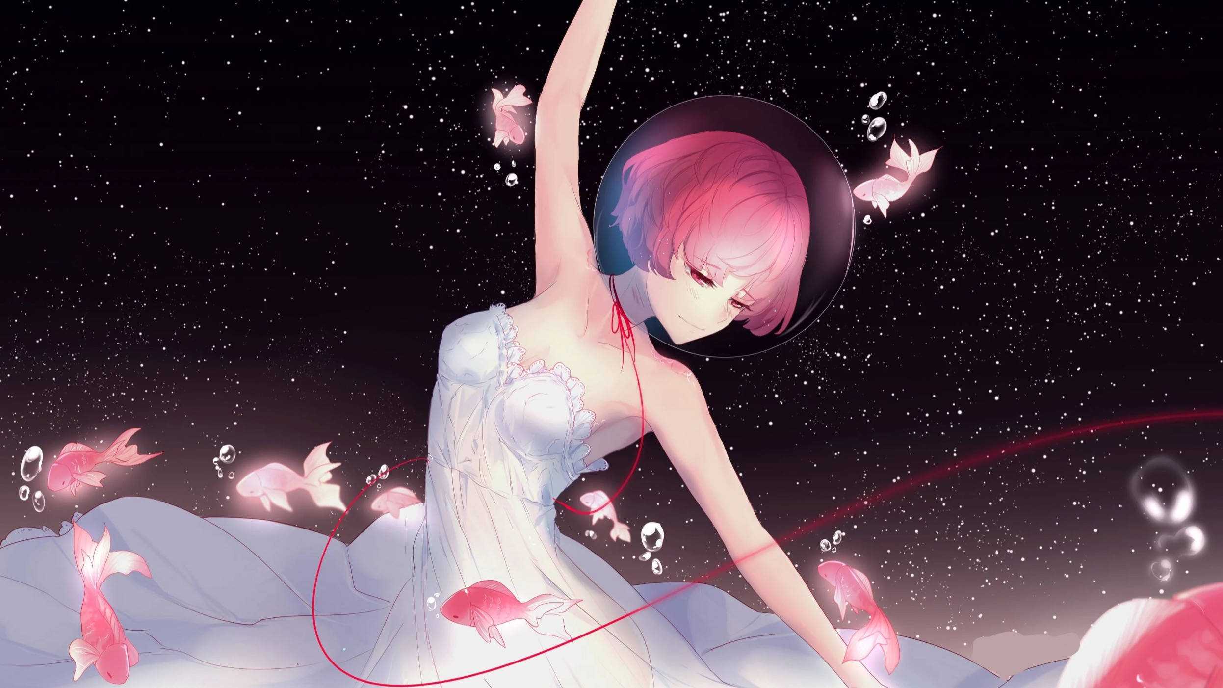 Danshi ya Pink Anime Picha ya Ukuta
